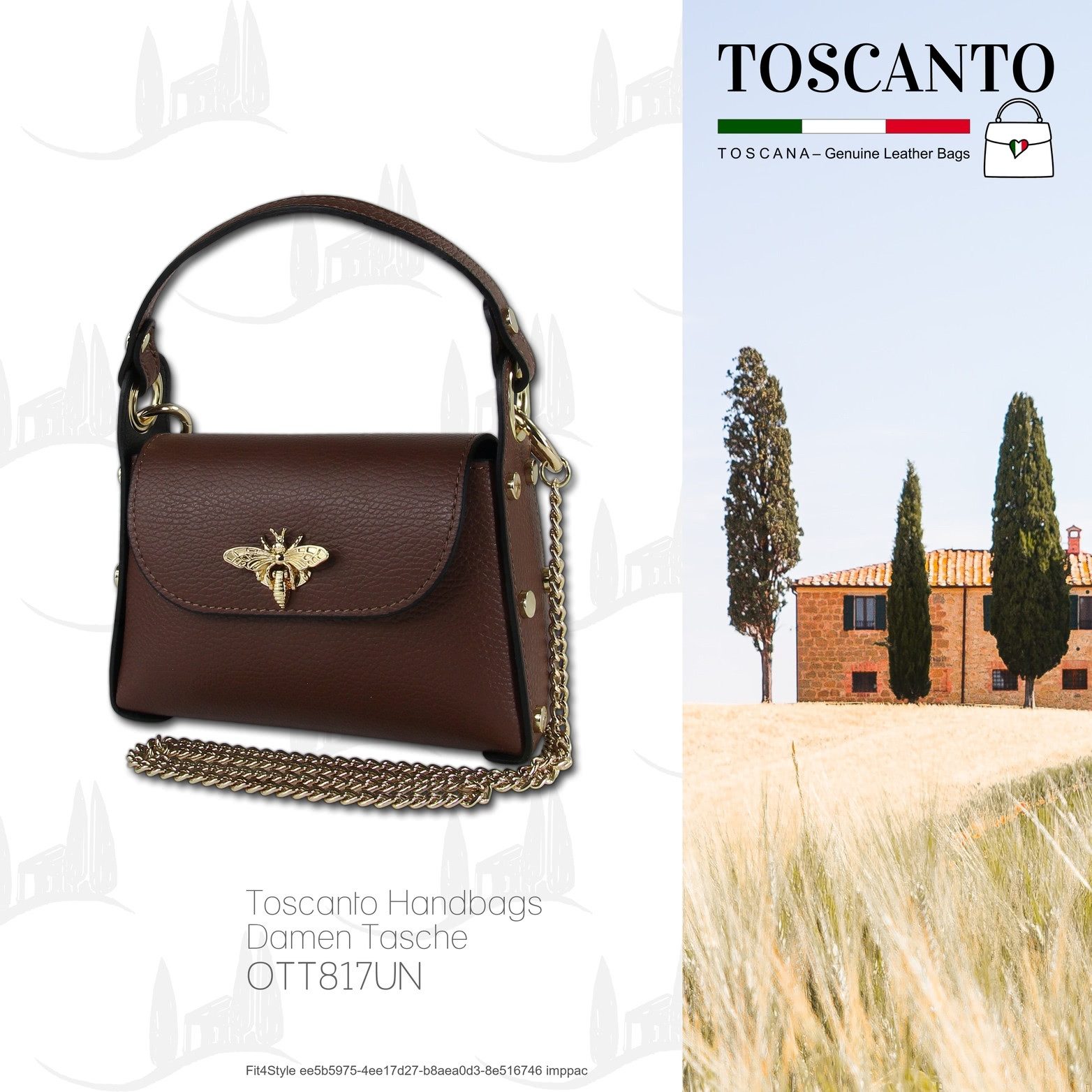 Toscanto Umhängetasche Toscanto Damen Umhängetasche Leder (Umhängetasche, Umhängetasche), Damen Tasche Echtes Leder braun, Made-In Italy