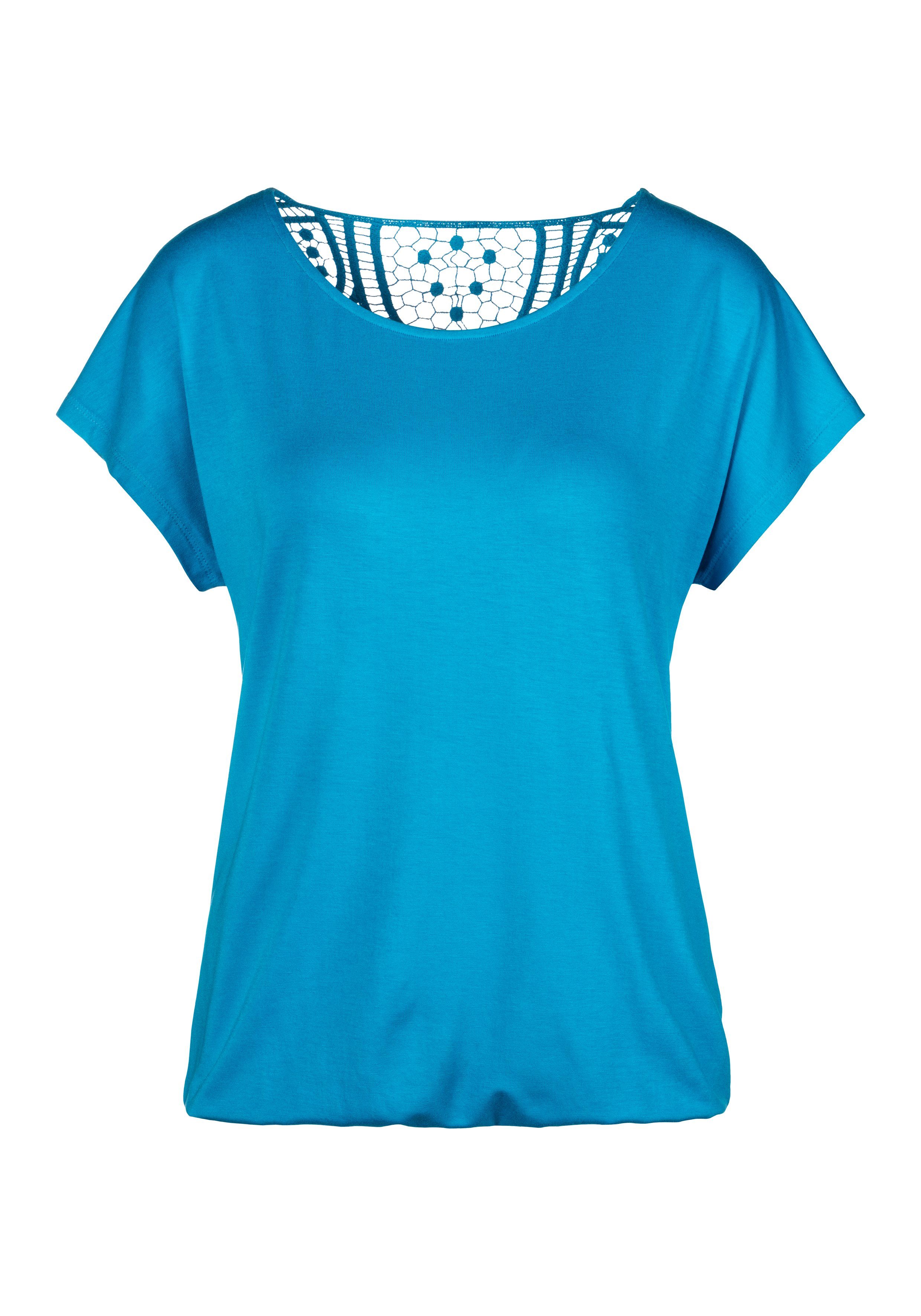 Vivance by Lascana Kurzarmshirt mit Spitzeneinsatz am Rücken (2er-Pack) aus elastischem Viskose-Jersey – Bild 4 von 5