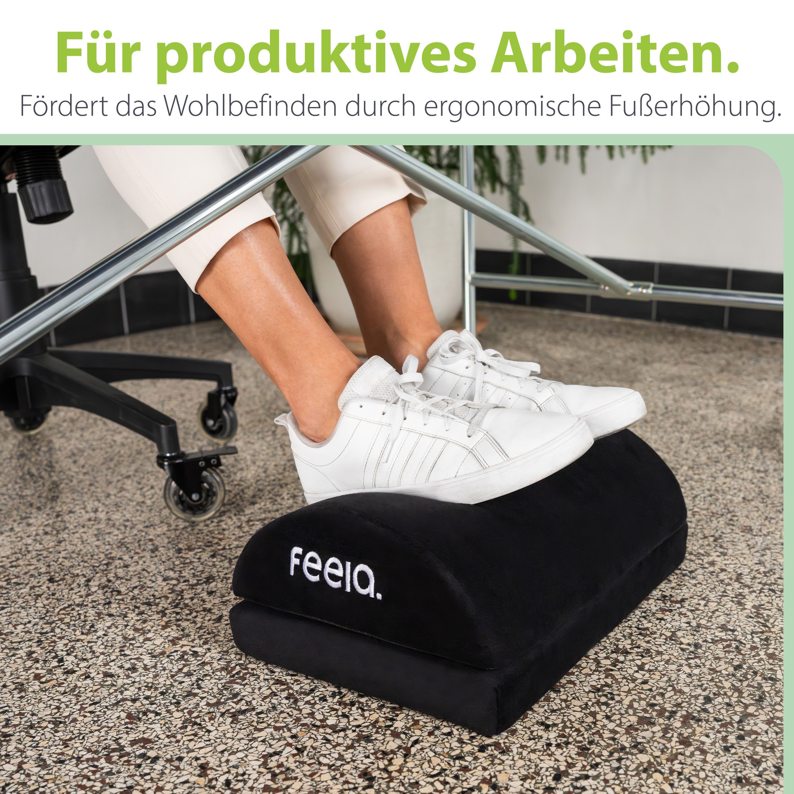 feela Fußstütze Ergonomische Fußstütze – entlastet Beine & Rücken, ideal fürs Büro, Entlastet Rücken & Beine – ideal fürs Büro & Homeoffice
