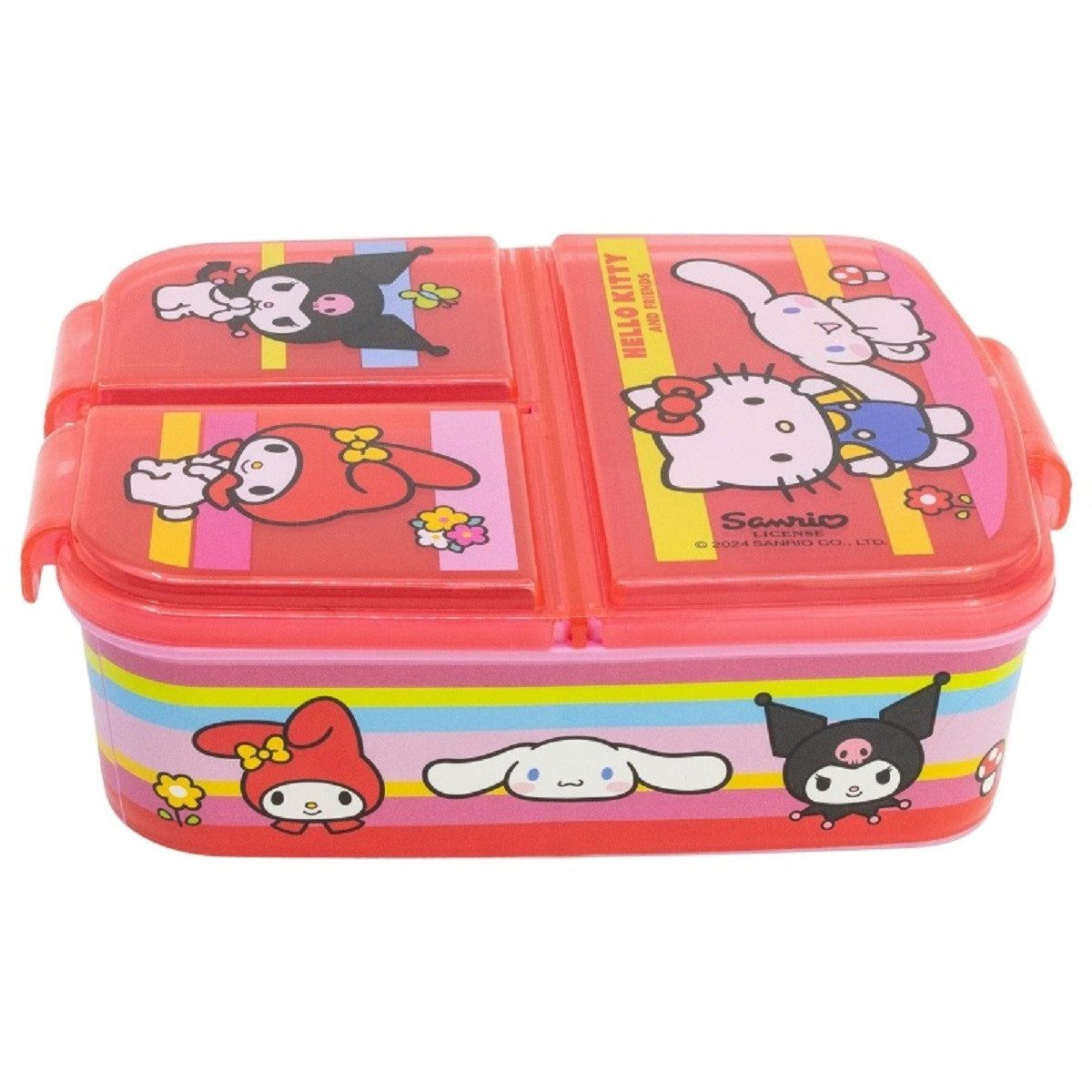 Stor Lunchbox Hello Kitty Kinder Brotdose – Lunchbox mit 3 Fächern & tollem Design, (Lebensmittelaufbewahrungsdose, 1x Deckel, 1x Dose), Brotdose