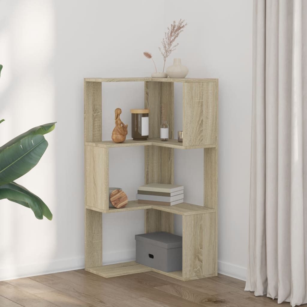 vidaXL Bücherregal Eck-Bücherregal 3 Böden Sonoma-Eiche günstig online kaufen