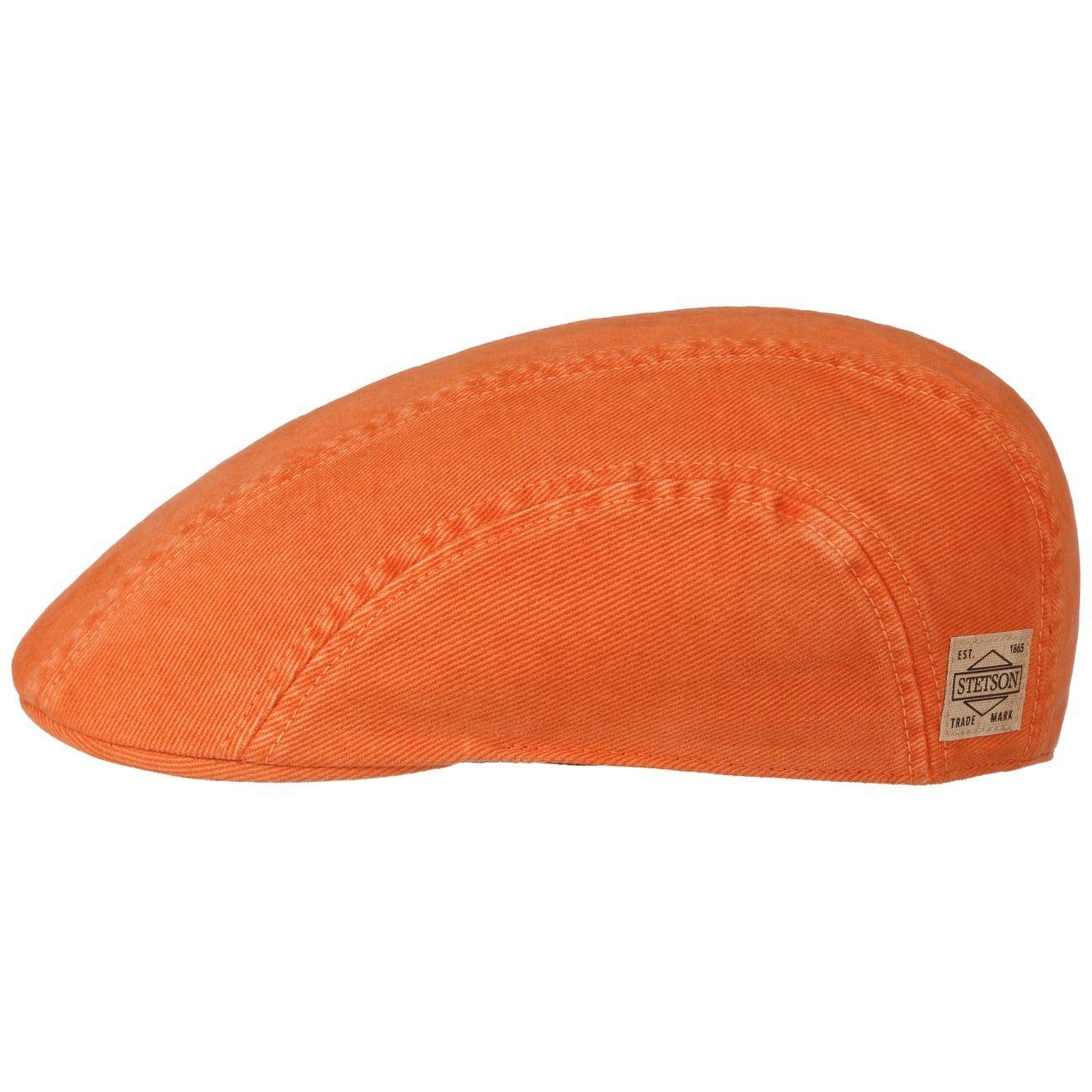 Stetson Flat Cap Schirm orange mit (1-St) Schirmmütze