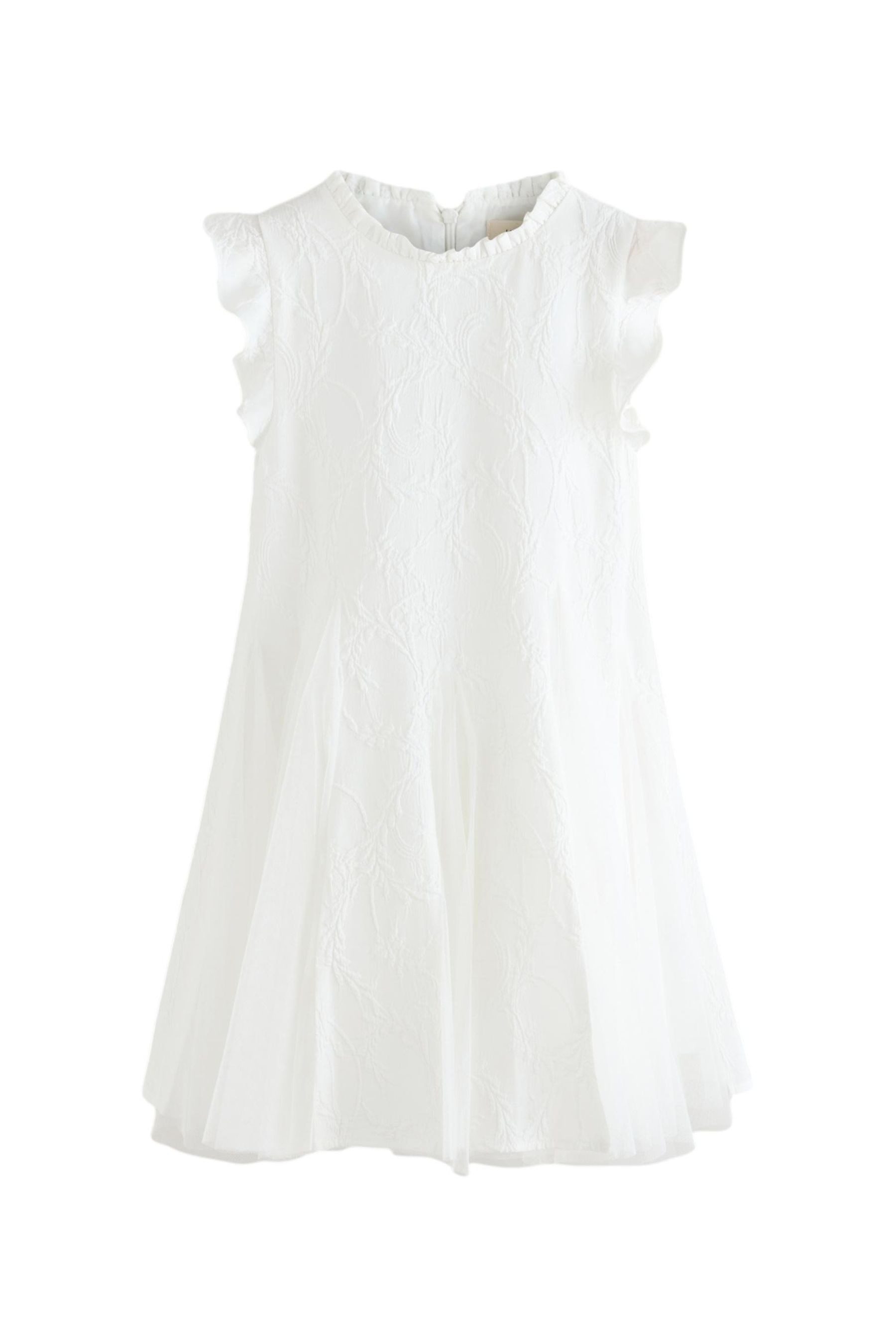 LAURA ASHLEY Tüllkleid Laura Ashley Strukturiertes Kleid mit Einsatz (1-tlg)