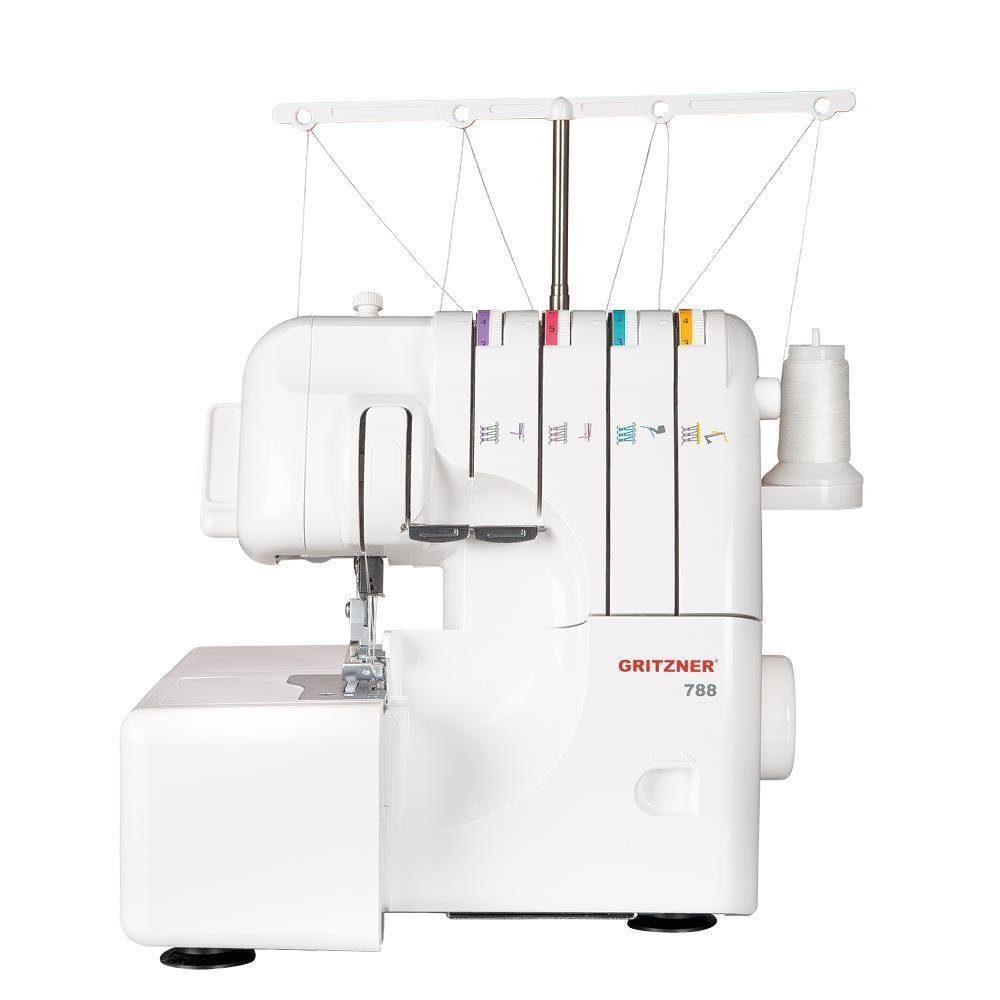 Gritzner Overlock-Nähmaschine GRITZNER 788 Overlock LED Version Black&White Edition mit Overlockgarn