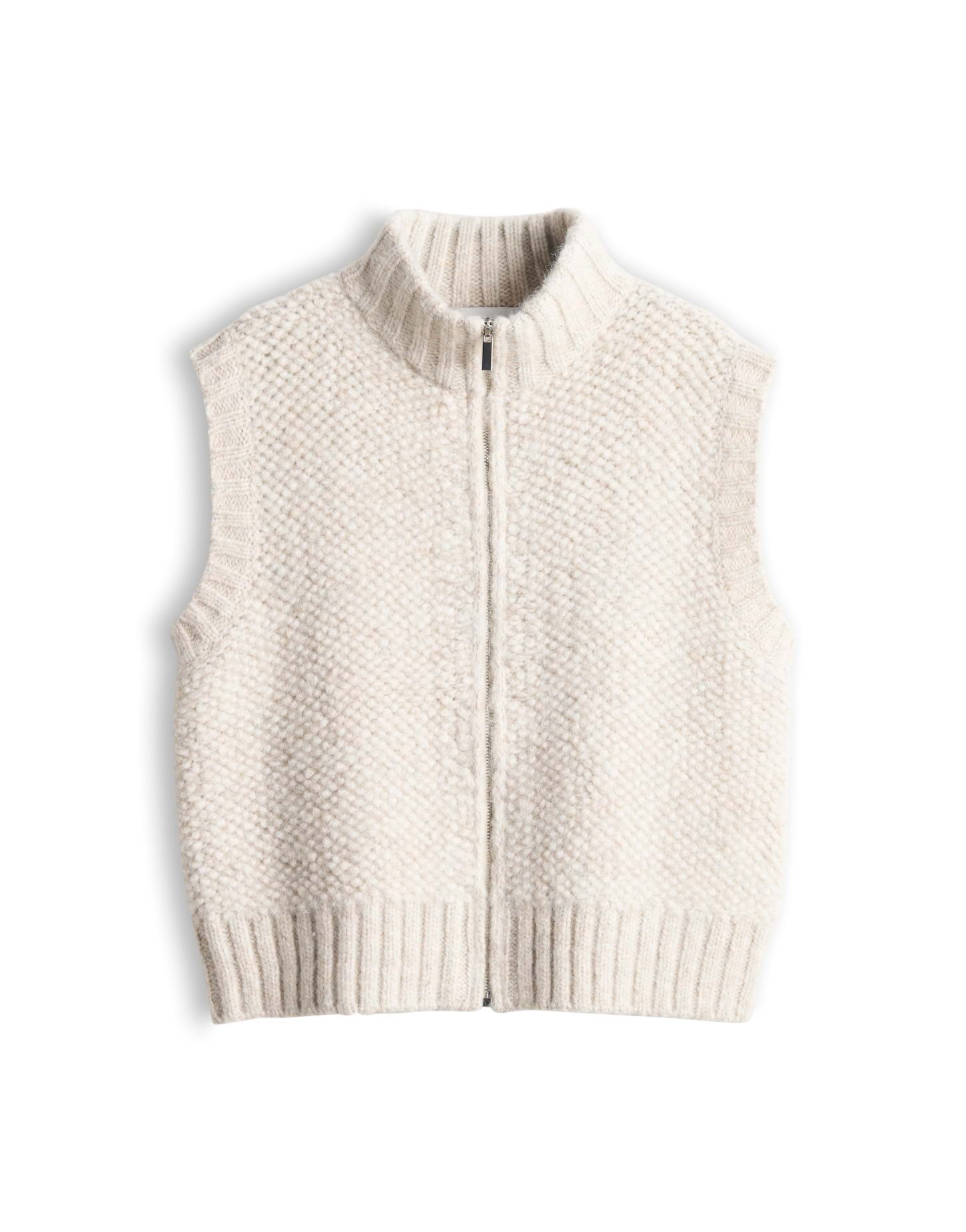 OPUS Strickweste Duppi aus weichem Strick Verkürzte, schmale Form mit Stehkragen und Struktur – Bild 2 von 5