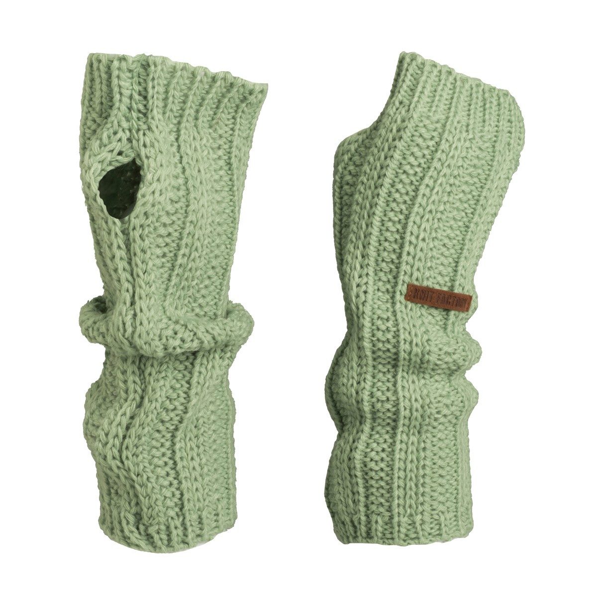 Knit Factory Защитные манжеты Nica Защитные манжеты Sage Green One Size Gestreift (Set, 1-St., Spar-Set) Strick accesoires Wohnen sale winter herbst deko mode Damen Herren