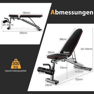 COSTWAY Hantelbank Trainingsbank, klappbar & verstellbar