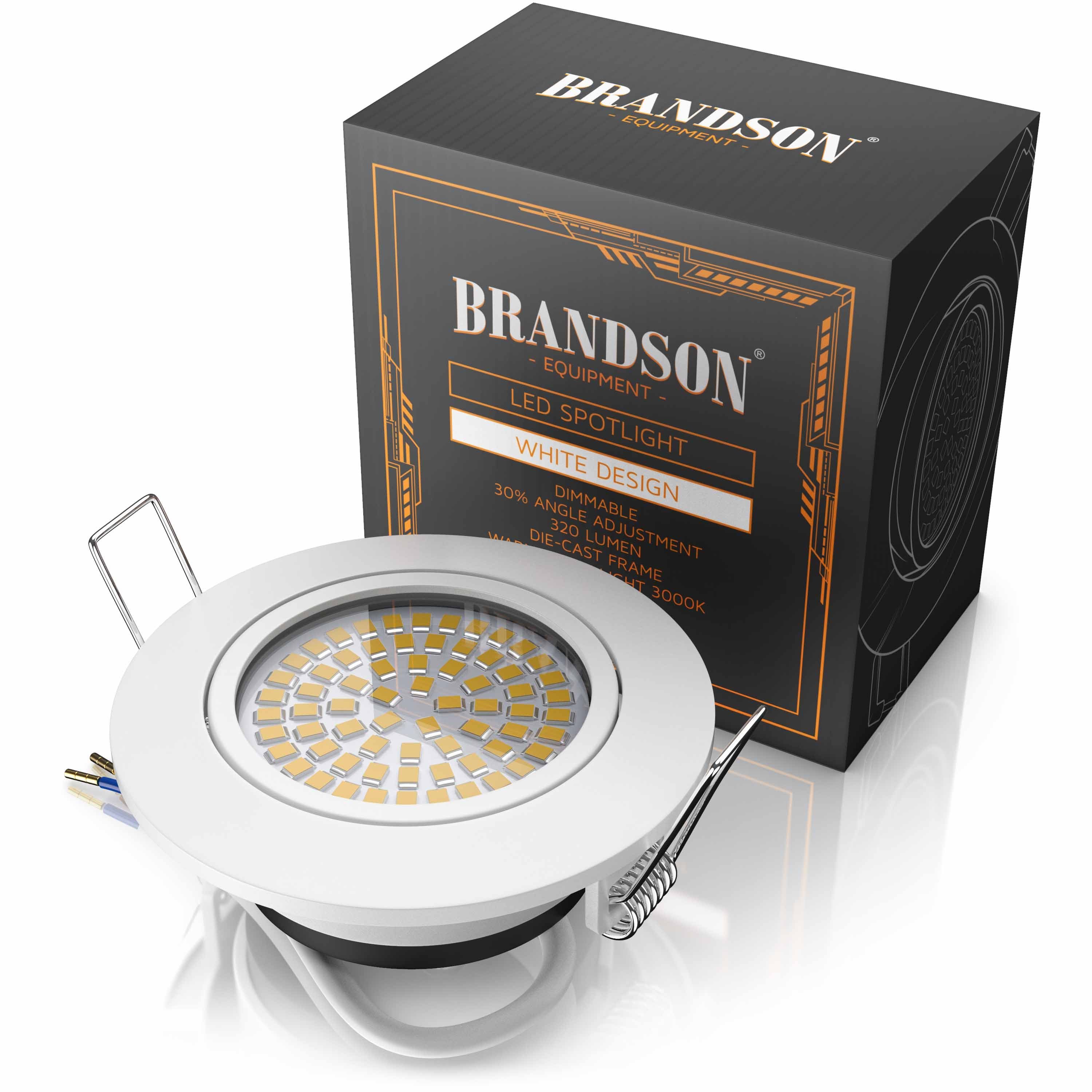 Brandson LED Einbaustrahler, schwenkbar, Warmweiß 3000K, 320 Lumen Deckenspot 5W