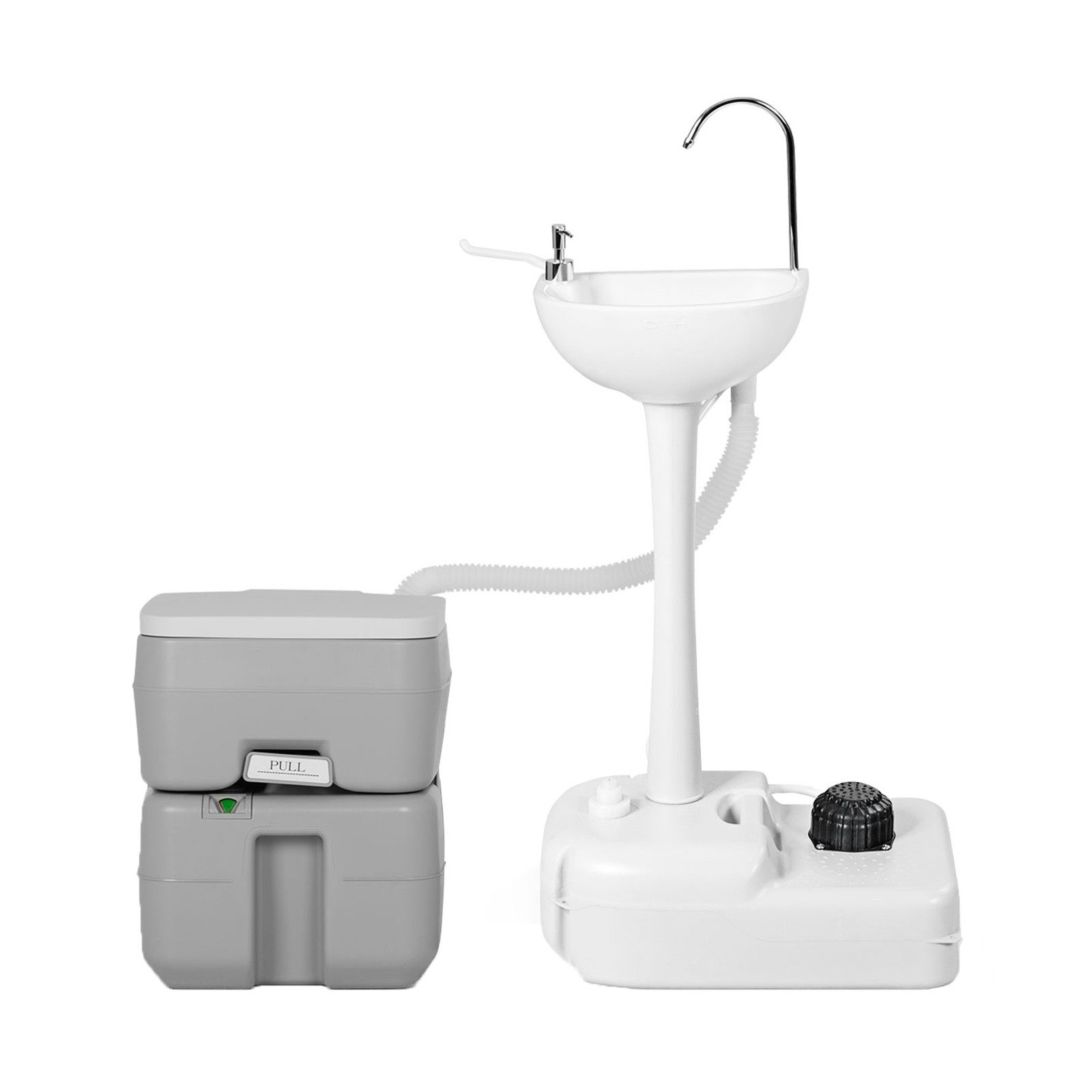 COSTWAY Waschbecken, Campingtoilette mit 17L Wassertank, Fußpumpe günstig online kaufen