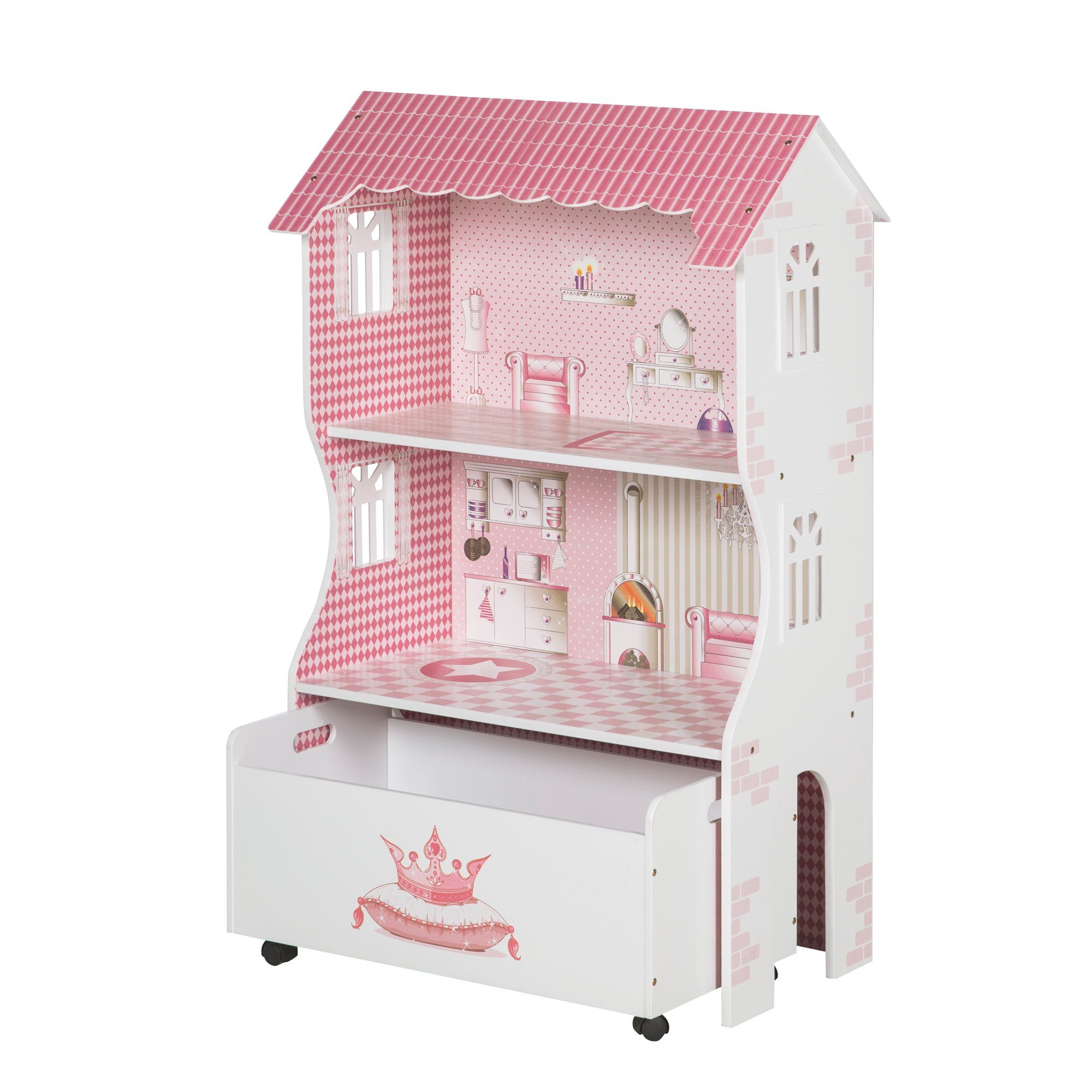 roba® Puppenhaus Puppenvilla für Ankleidepuppen mit Schublade, Puppenhaus & günstig online kaufen