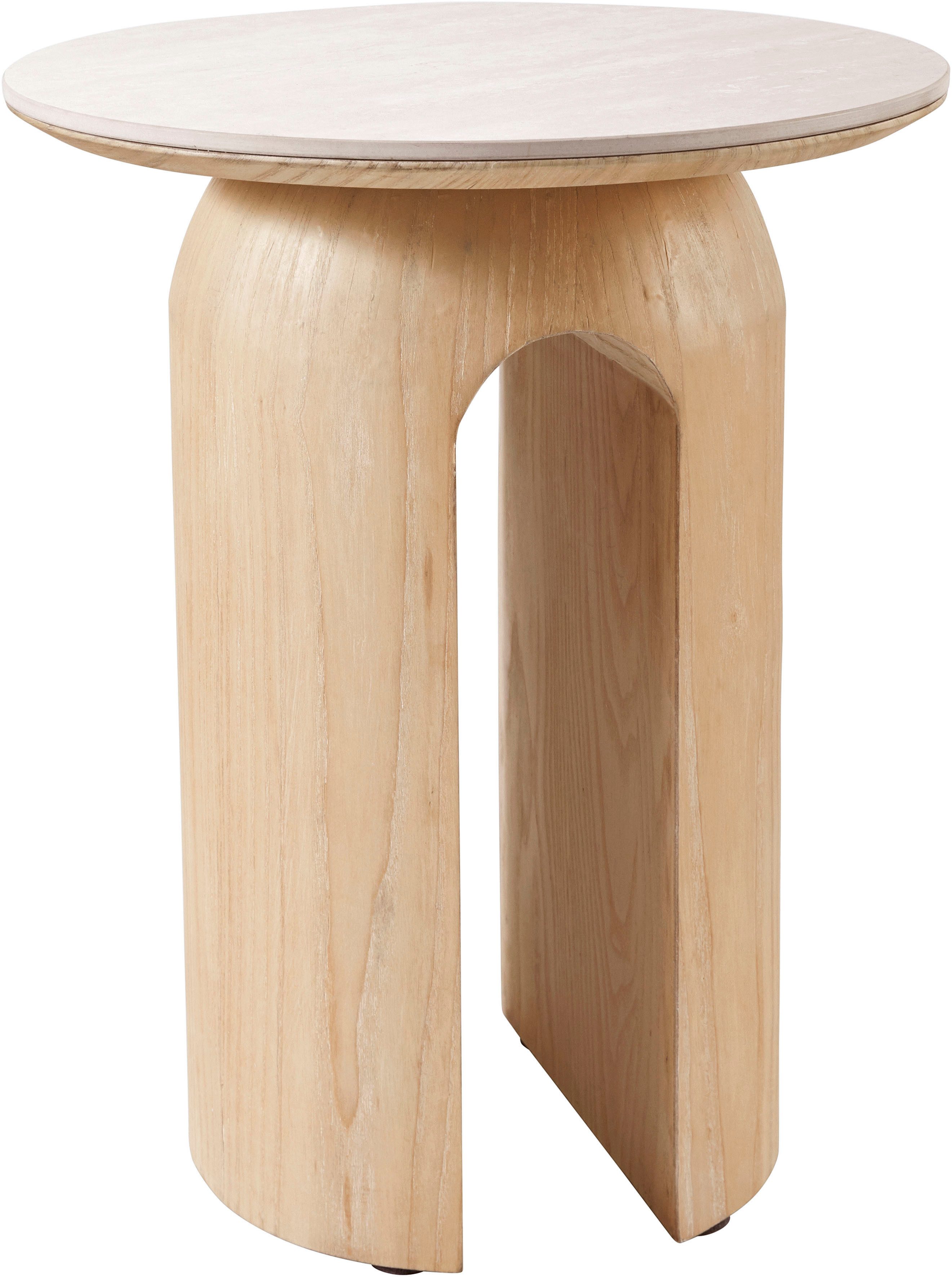 homsy by Ana Johnson Beistelltisch Laysy, Holzdesign aus Esche, U-Form, Keramik Tischplatte, Breite 45 cm. € 199,99