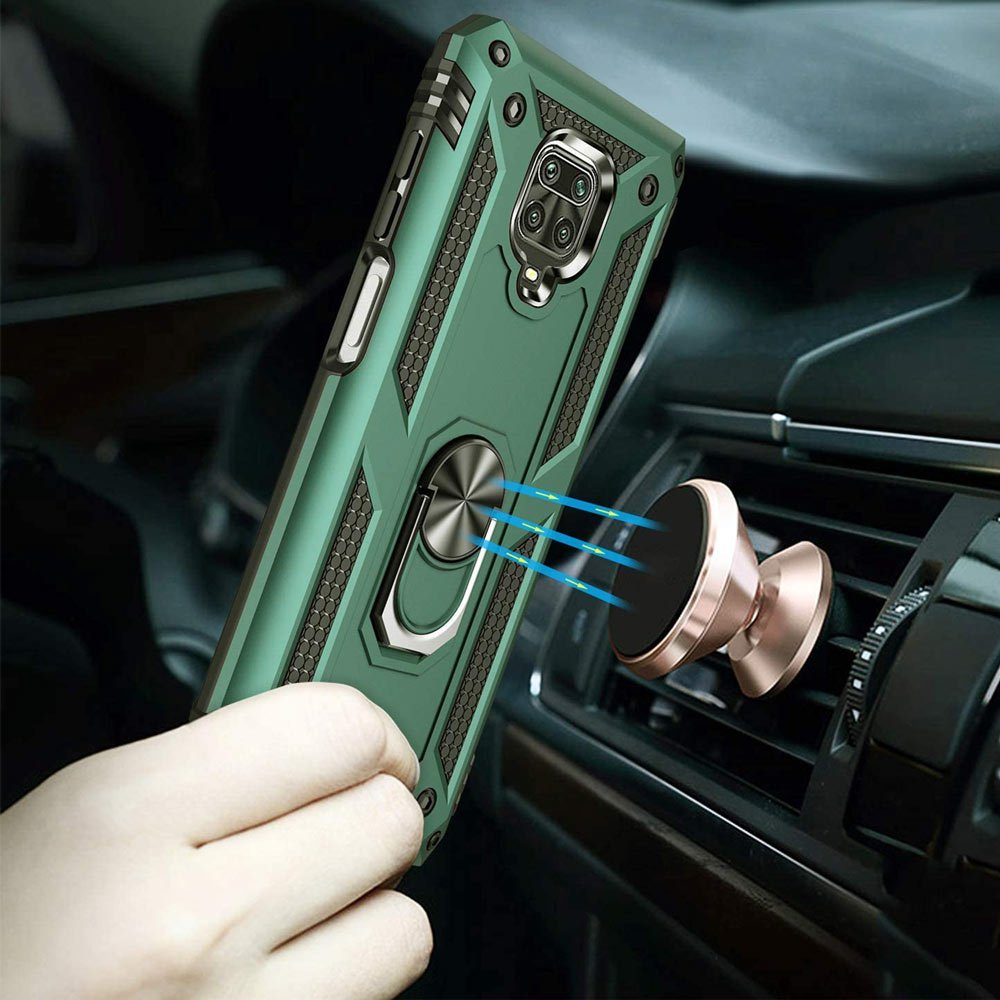 FITSU Handyhülle Handyhülle für Xiaomi Note 8 Pro Hülle Outdoor Case 6,53 Zoll, Robuste Handyhülle stabile Schutzhülle Cover Case mit Kamera Slider