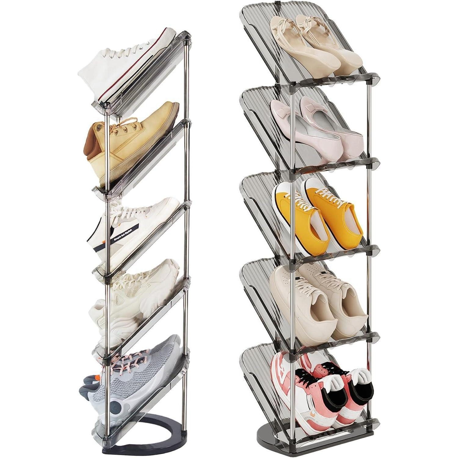 LuxusKollektion Schuhregal Schuhregal Schmal Schräg Schuhablage 5 Ebenen Shoe Rack Organizer