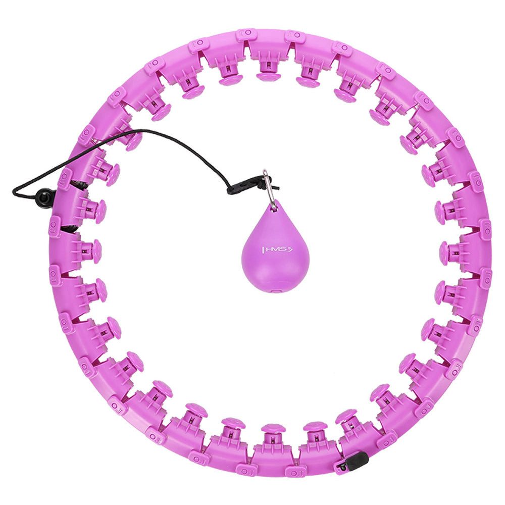 HMS Hula-Hoop-Reifen Fitnessreifen Taillentrainer Bauchtrainer (Spar-Set, 1-tlg., 51 cm verstellbar), Plus Size, 28 Elemente, Schwerkraftball, Massage