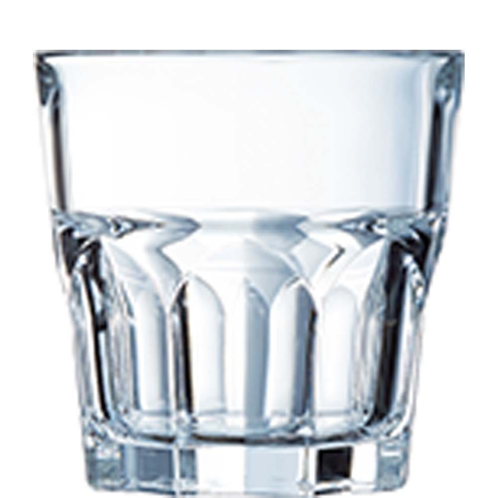 Arcoroc Tumbler-Glas Granity, Glas gehärtet, Tumbler Trinkglas stapelbar 160ml Glas gehärtet transparent 6 Stück ohne Füllstrich | Tumbler-Gläser