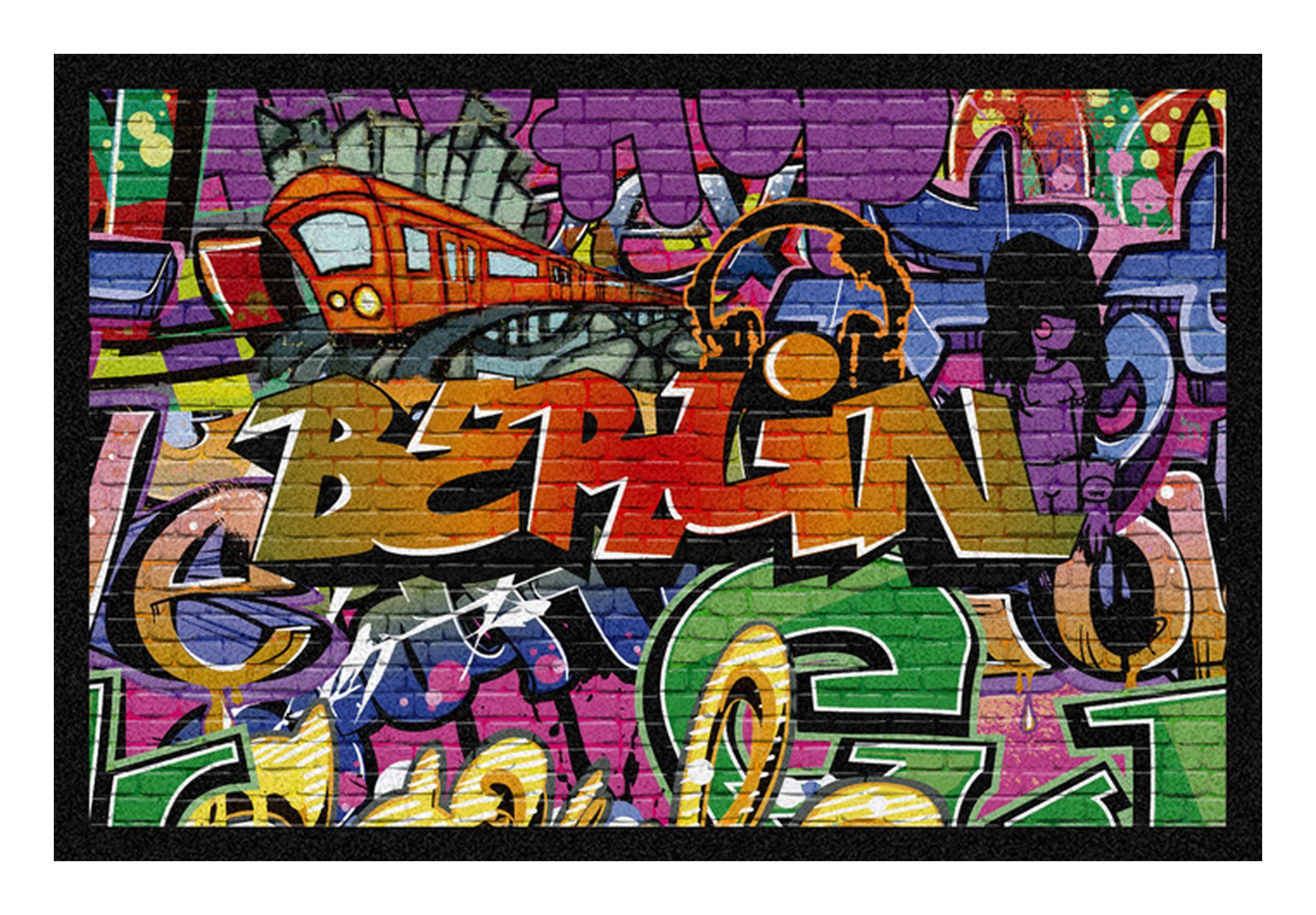 Rockbites Fußmatte Rockbites - Fußmatte Türmatte "Berlin - Graffiti" Bunt Nr. 118