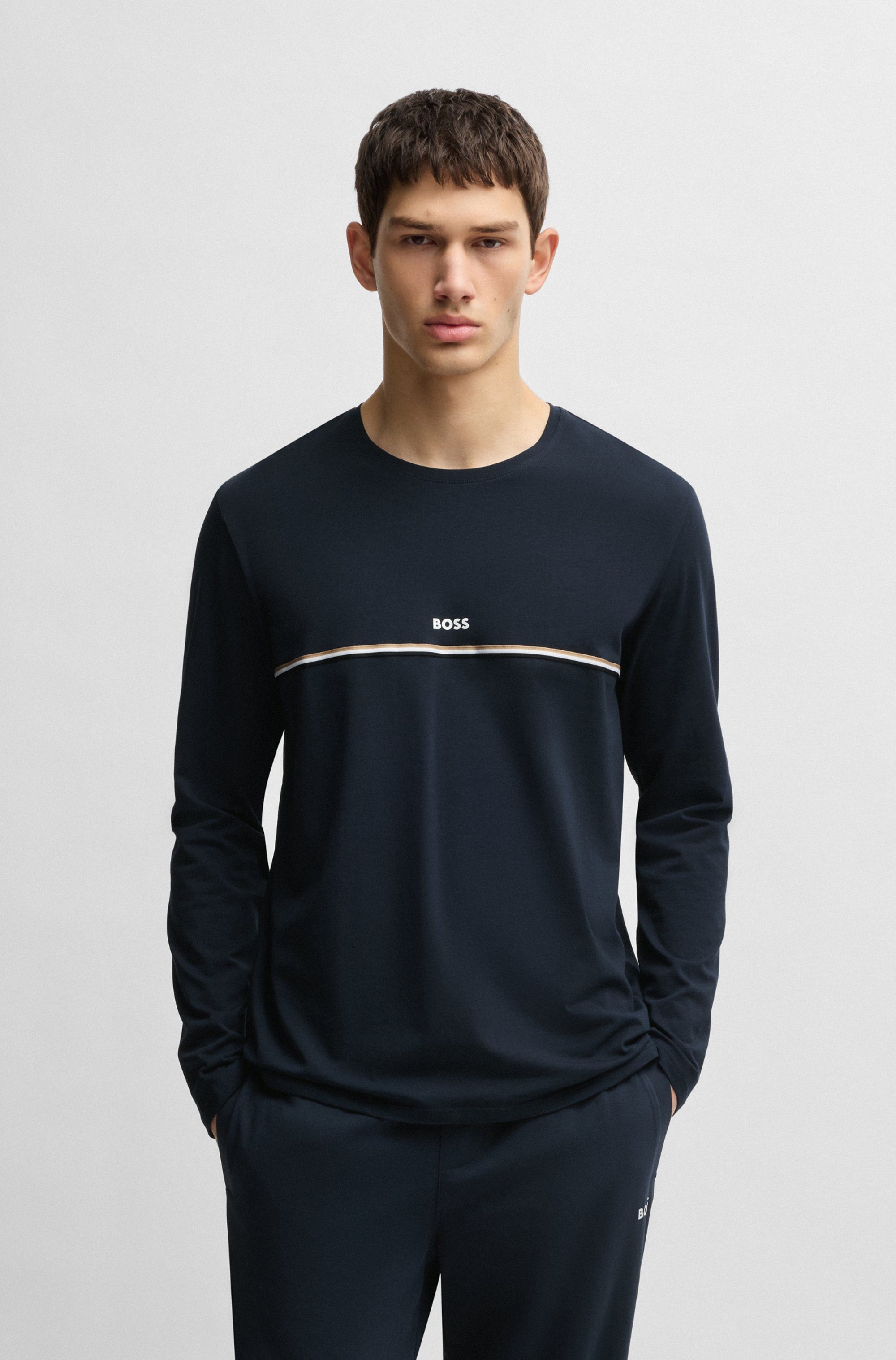 BOSS Pyjama Unique LS-Shirt mit Rundhalsausschnitt günstig online kaufen