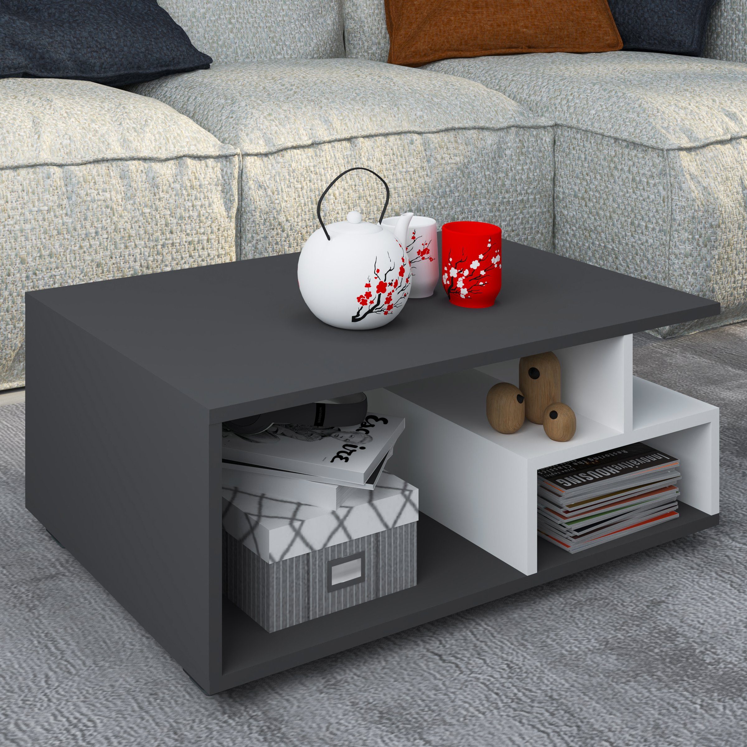 VCM Couchtisch Holz Sofatisch Couchtisch Wohnzimmertisch Sulas, Pflegeleicht