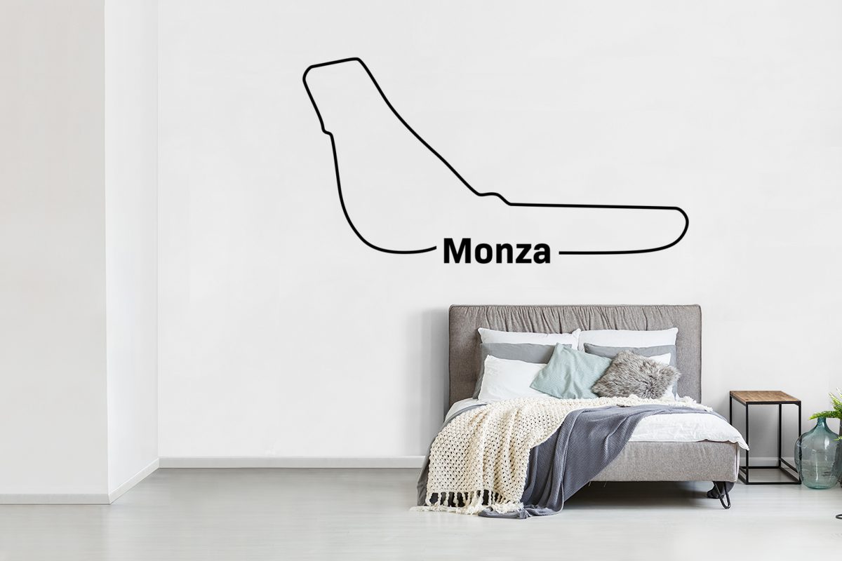 Monza Vinyl Matt, 1 (6 Formel MuchoWow Rennstrecke, Wallpaper - - bedruckt, Tapete Wohnzimmer, für St), Fototapete Kinderzimmer, Schlafzimmer,