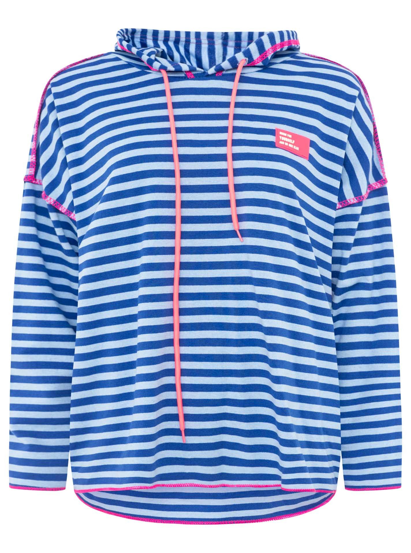 Zwillingsherz Hoodie Neon Streifen & Patch