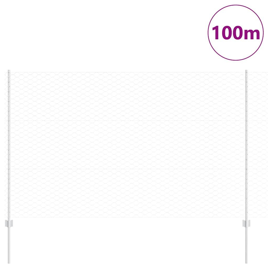 vidaXL Gartenzaun Zaun mit Pfosten Silber günstig online kaufen