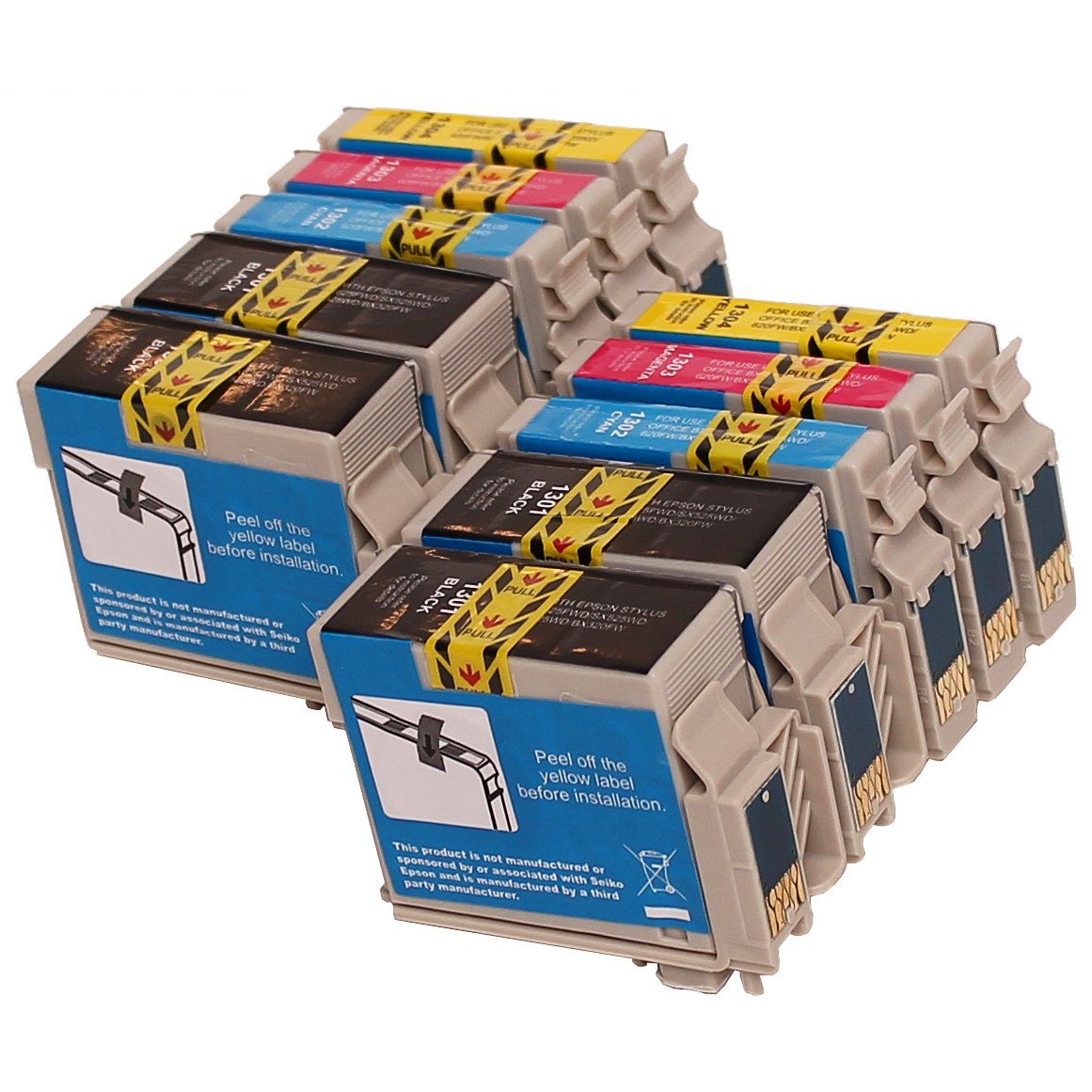 ABC Tintenpatrone (Kompatibles Set 10x Druckerpatrone für EpsonStylus B42WD BX320FW, 30 Series BX635FWD BX925FWD BX935FWD SX525WD SX535WD SX620FW Workforce)