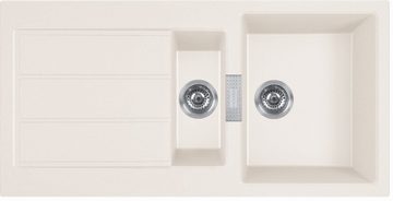 FRANKE Küchenspüle reversibel und Armatur Galley - Mascarpone / Chrom - 100x50 cm