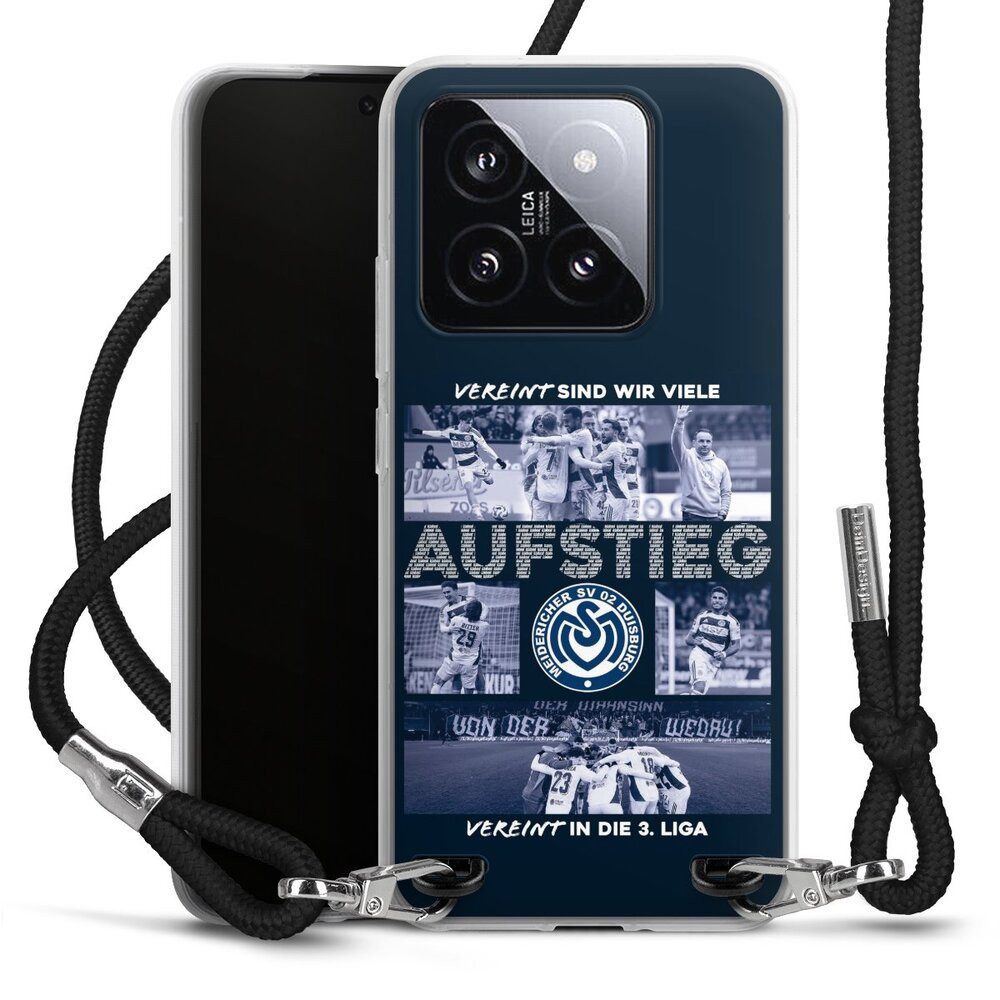 DeinDesign Handyhülle MSV Duisburg Aufstieg Offizielles Lizenzprodukt, Xiaomi 14 Handykette Hülle mit Band Case zum Umhängen Cover mit Kette