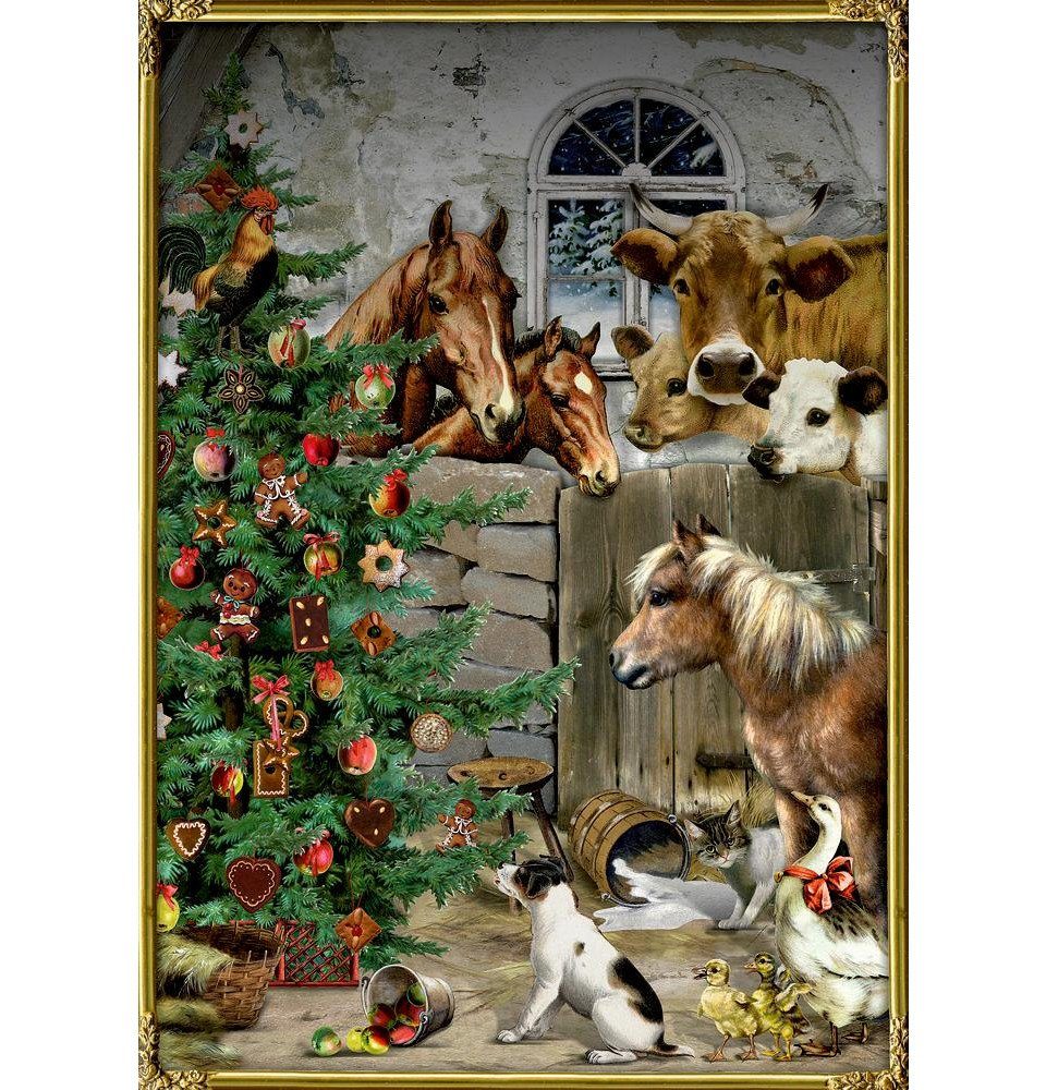 COPPENRATH DIE SPIEGELBURG Adventskalender A4-Wandkalender - Weihnacht im Stall