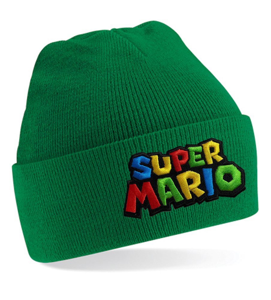 Blondie & Brownie Beanie Unisex Erwachsenen Mütze Super Mario Yoshi Luigi Stick Maigrün