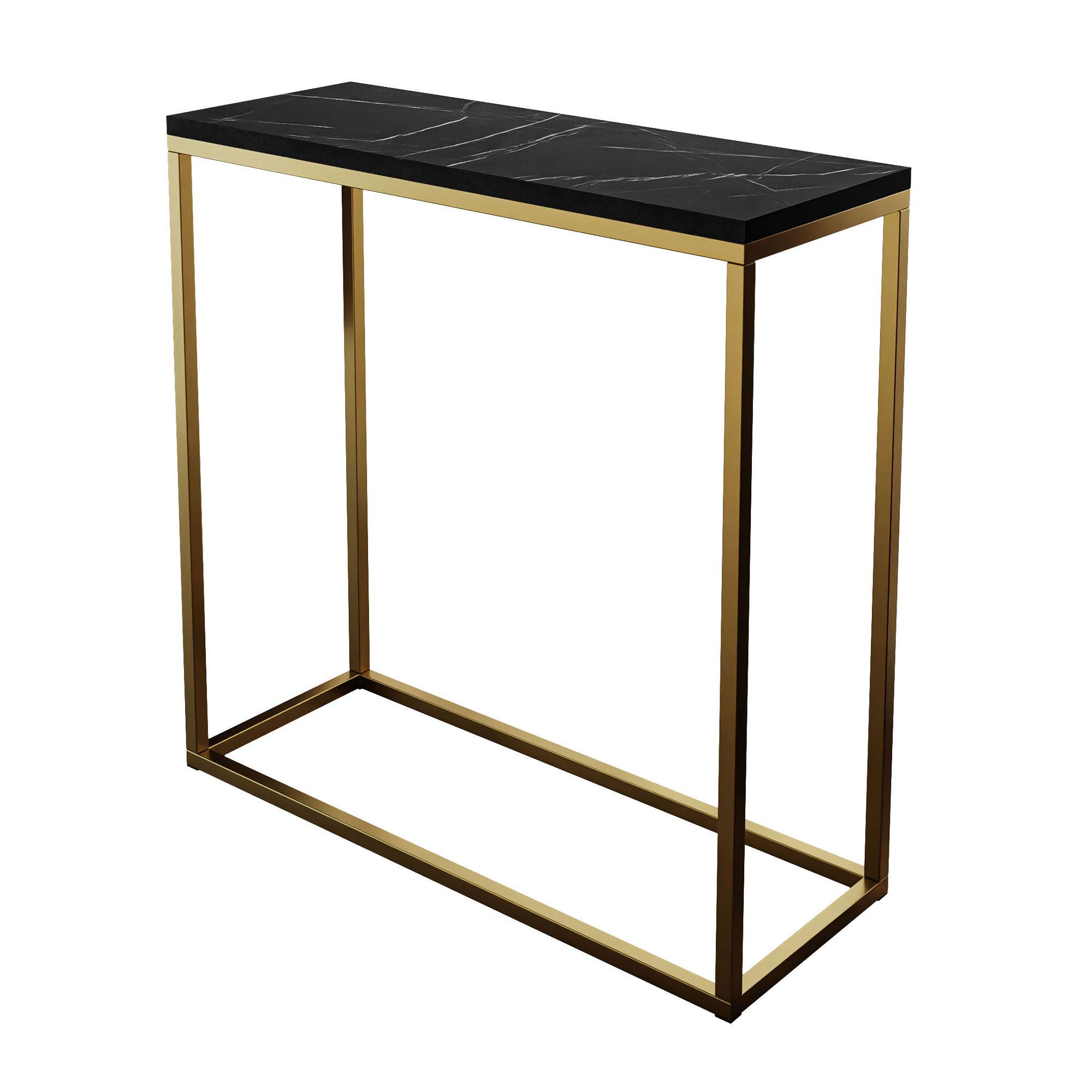 Lookway Konsolentisch MODERN GRIGIA mit goldfarbenem, mattem Gestell (1x Konsole), Breite: 80/100 cm