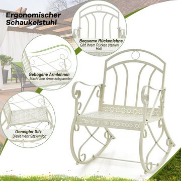 COSTWAY Schaukelstuhl Gartenstuhl, mit Schaukelfunktion, aus Metall