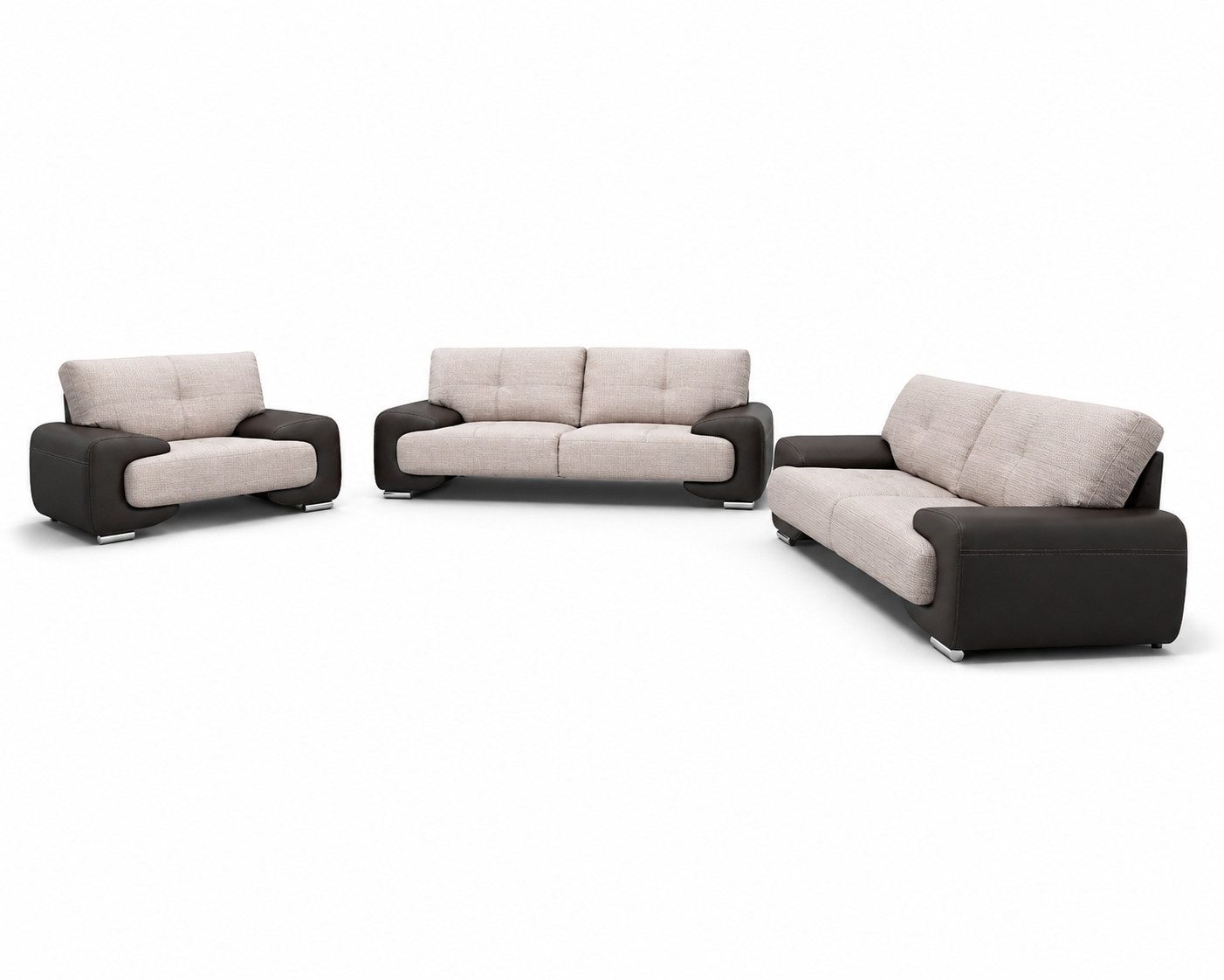 MOEBLO Polstergarnitur LORENTO 3+2+1, (Polstermöbel-Set inkl. kostenloser Lieferung & Montage Ohrensofa 3 Sitzer, 2 Sitzer und Sessel, Wohnlandschaft Sofa Couch Garnitur)