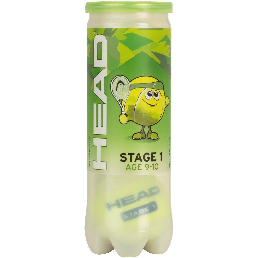 Head Tennisball Methodikbälle Stage 1 Punkt gelb/grün Dose 3er