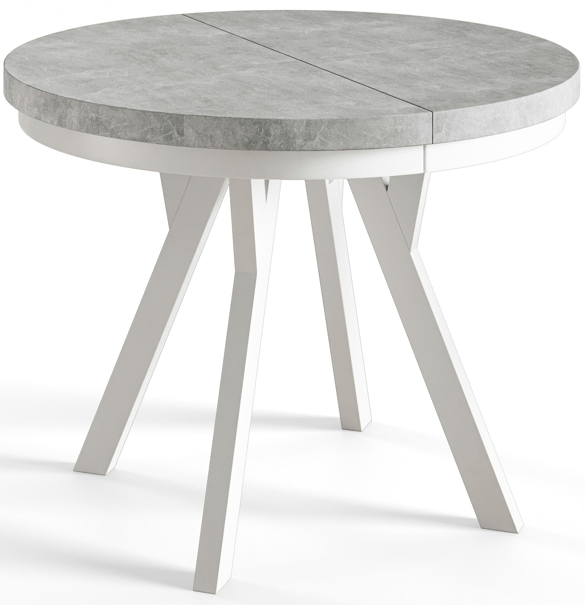 Alpi-Möbel Esstisch Wohnzimmertisch - Ausziehbarer runder Tisch 80-120 cm - Hellbeton, Ausziehbar, 2 x Einsatz 50 cm