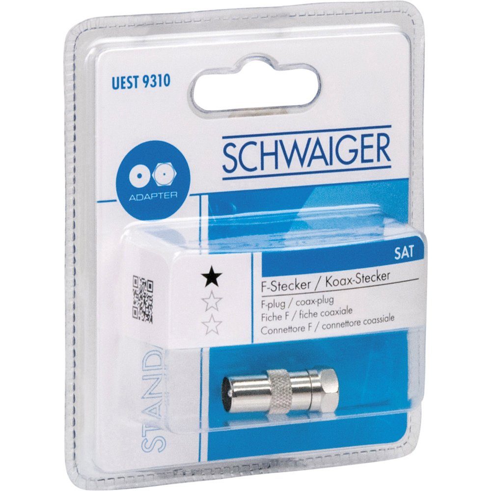 Schwaiger Schwaiger UEST9310531 F-Koax-Adapter Anschlüsse: F-Stecker, Koax-Stec SAT-Kabel