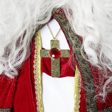Folat Kostüm Luxus Santa Claus Kostüm - Komplettes Nikolauskostüm mit Zubehör - Gr. M/L - 10 teilig