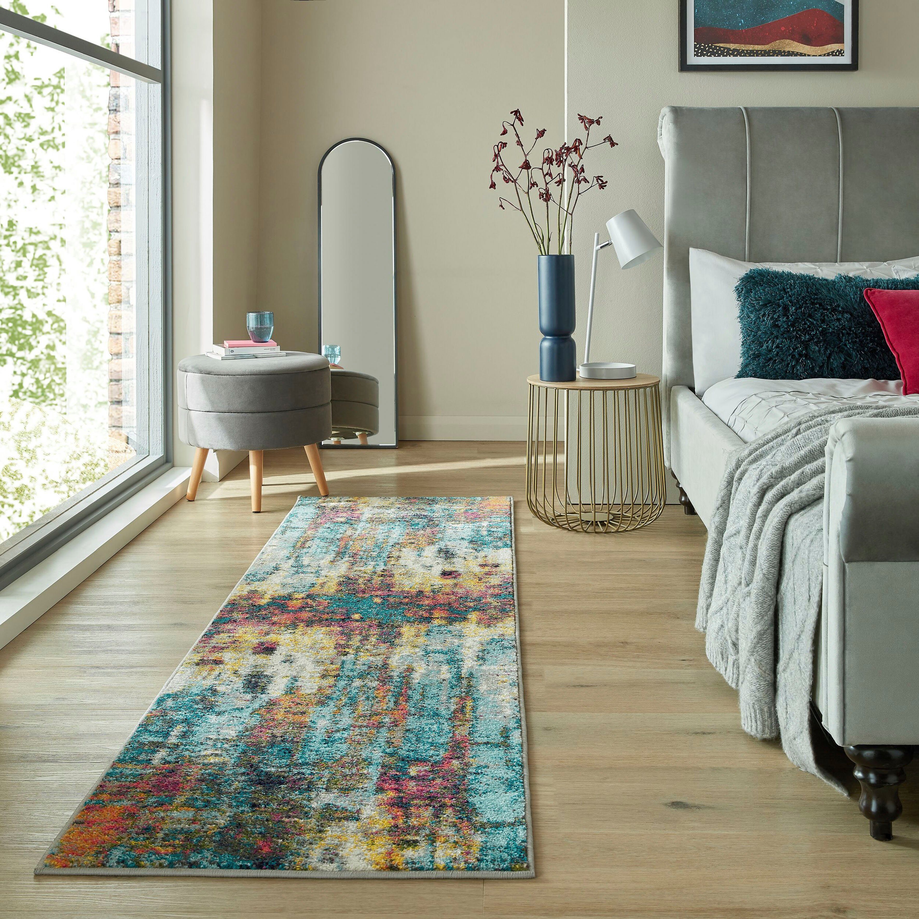 FLAIR RUGS Läufer Abstraction, rechteckig, Höhe: 10 mm, Vintage Design, mehrfarbig, bunt, Teppichläufer
