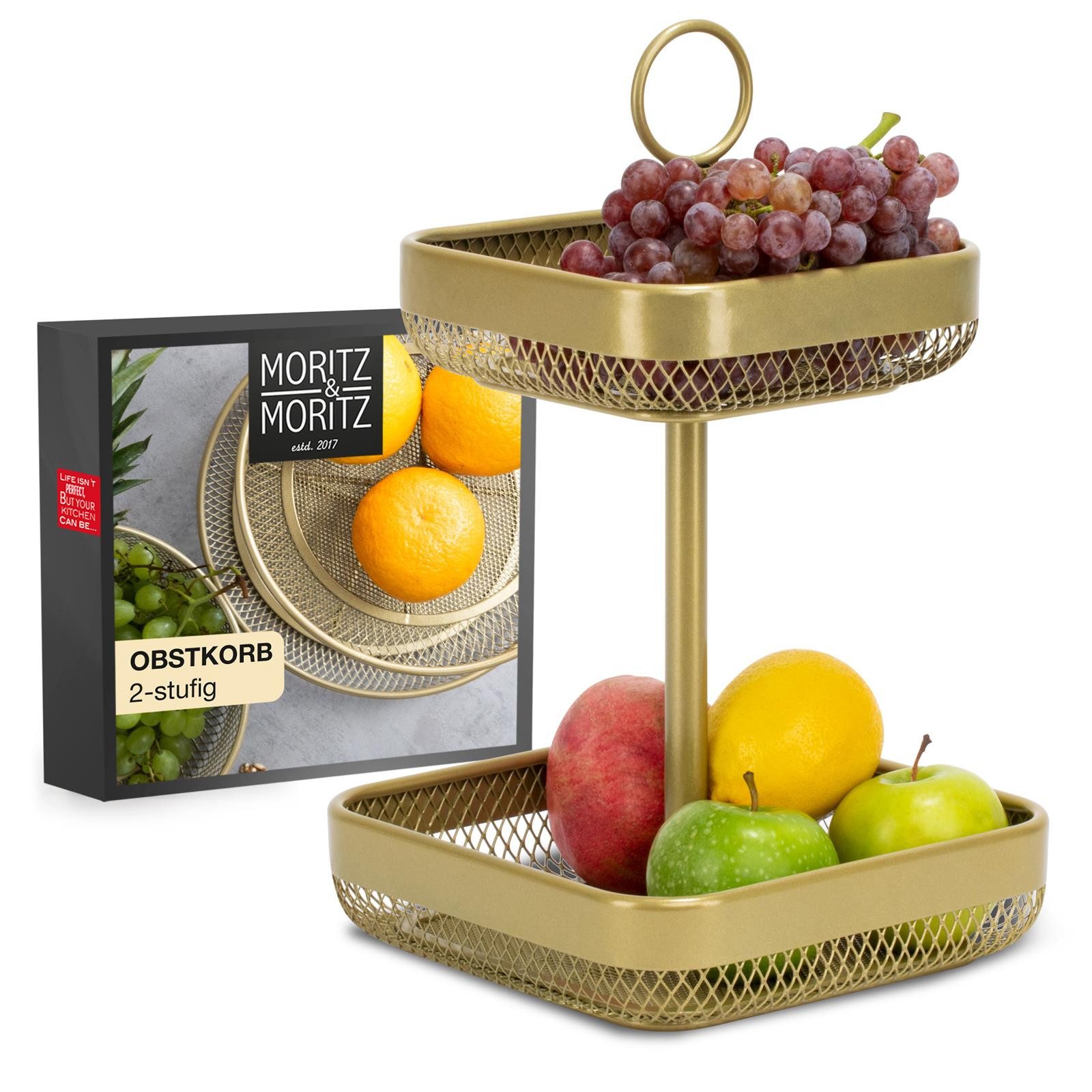 Moritz & Moritz Etagere Moritz & Moritz Obstkorb Etagere Eckig gold