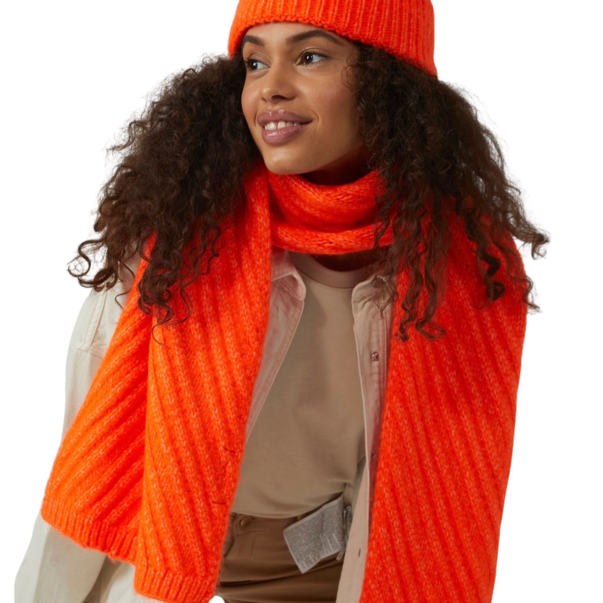 Codello Strickschal Codello Damen Schal orange Softweicher Struktur-Strick, Struktur-Strick aus