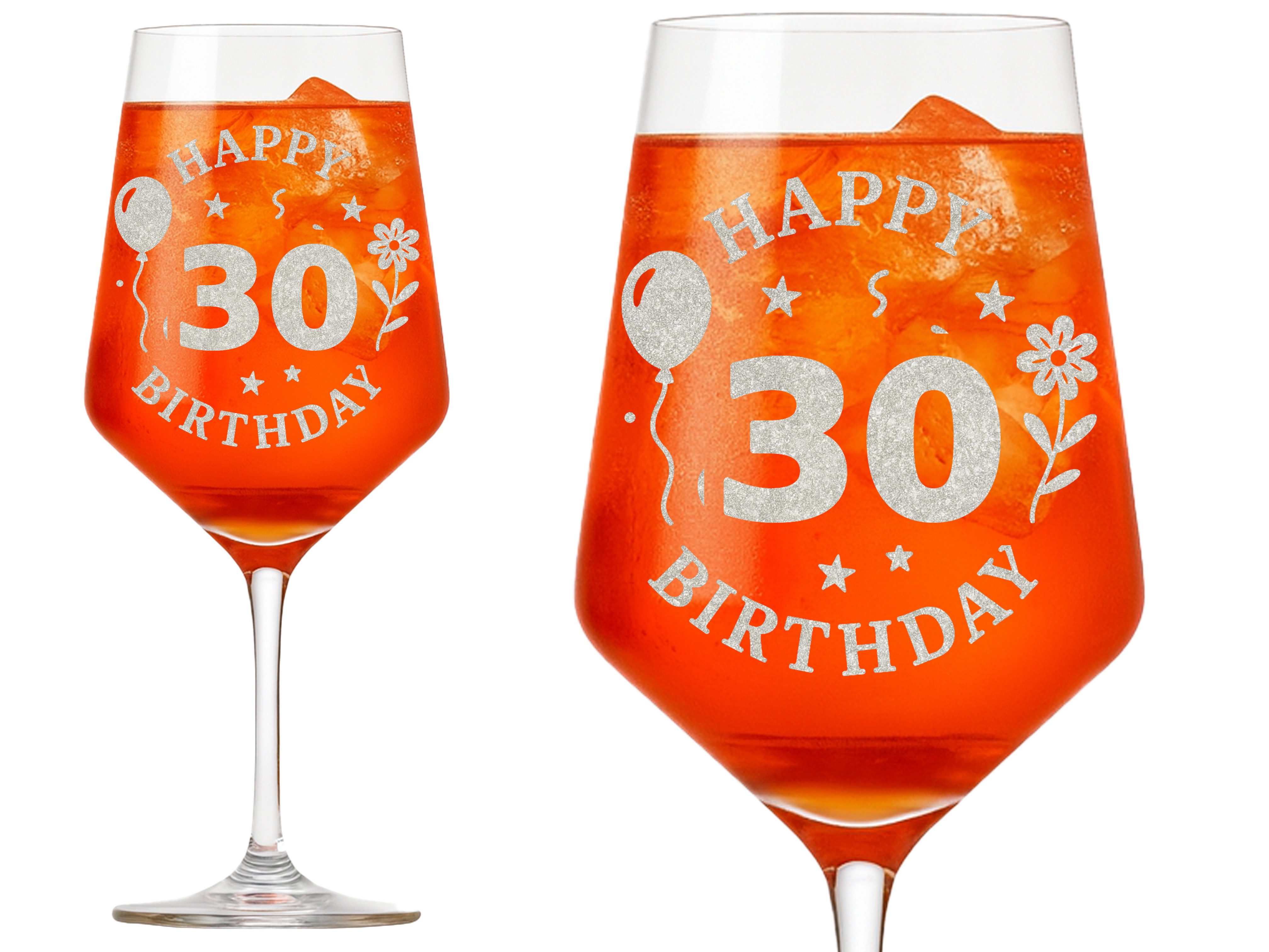 Valhalla Weinglas Gravur Happy Birthday 30 spülmaschinenfest, 1-tlg., Glas, Atemberaubende Darstellung
