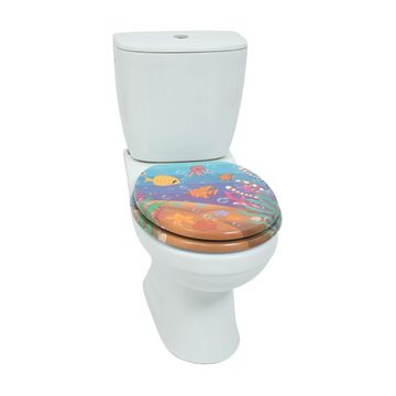 sainos WC-Sitz mit Absenkautomatik, MDF-Holzkern, Softclose-Scharnier (1-St), Unterwasserwelt