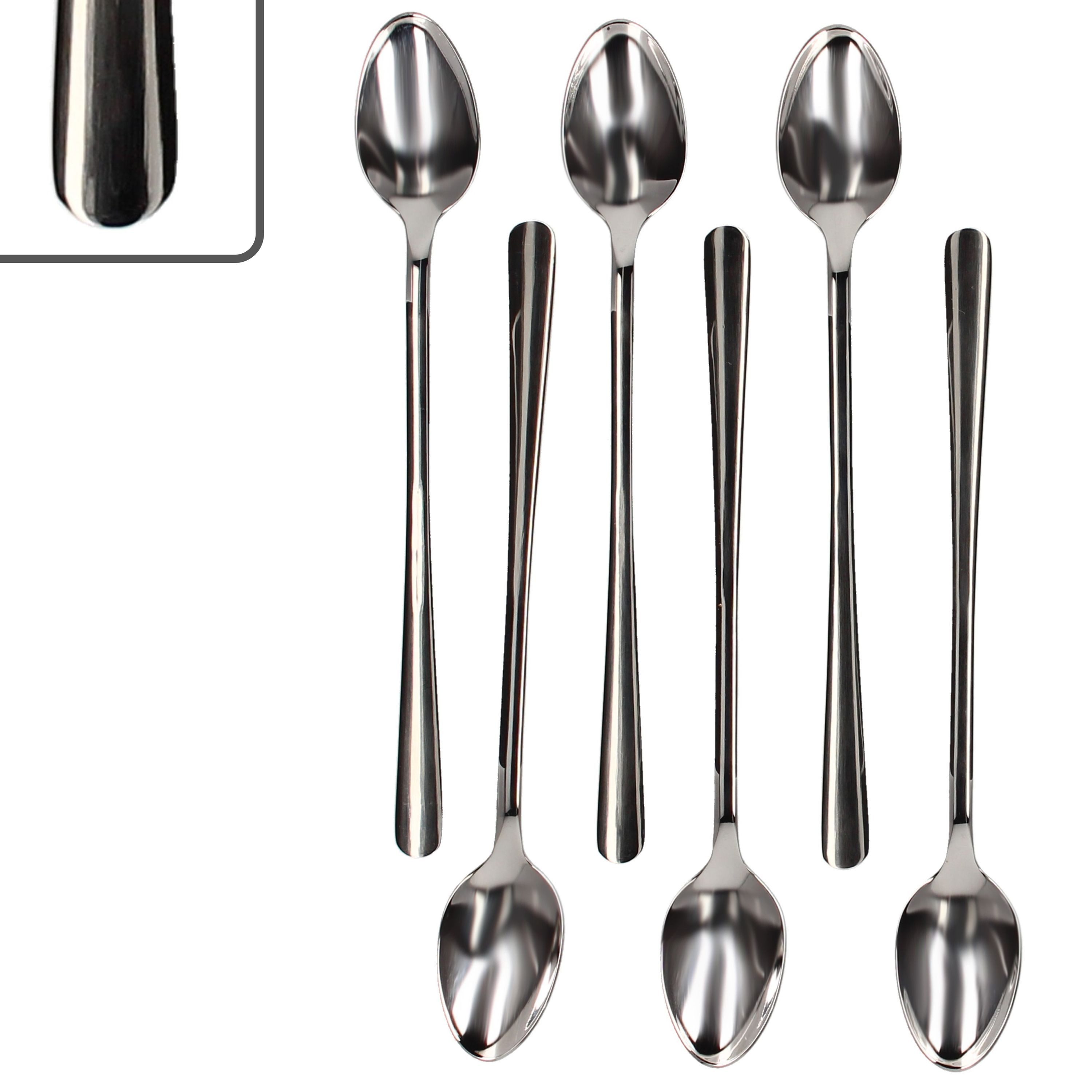 Justinus Besteck-Set 6er Set Style Art lange Latte Macchiato Ложки Longdrink Eis Edelstahl, Edelstahl