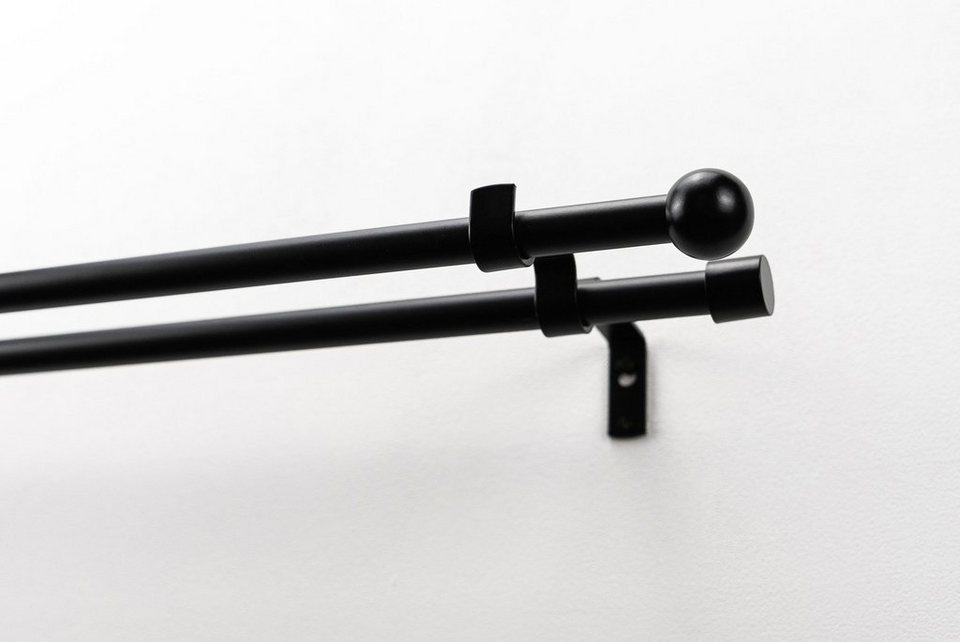 Gardinenstange BOLTI mit offenem Träger, GARESA, Ø 16 mm, 1-läufig,  Wunschmaßlänge, Vorhanggarnitur, verlängerbar, Wandmontage, ohne Ringe