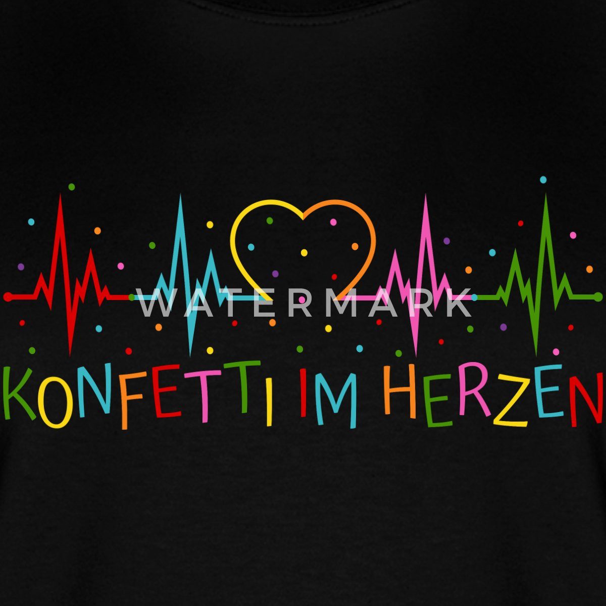 Spreadshirt T-Shirt Konfetti im Herzen Herzschlag günstig online kaufen