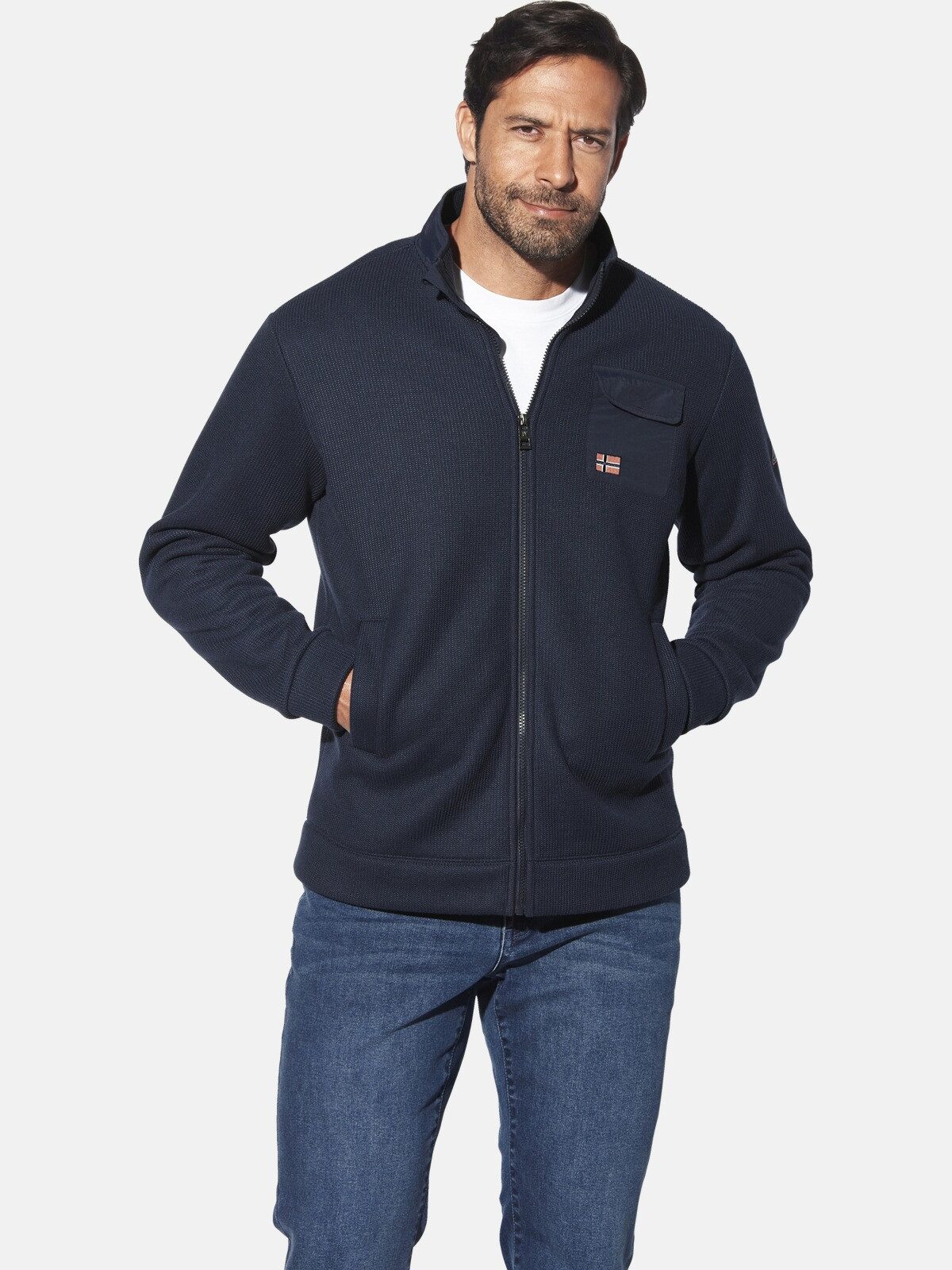 Jan Vanderstorm Sweatjacke HALSTROM mit Brusttasche