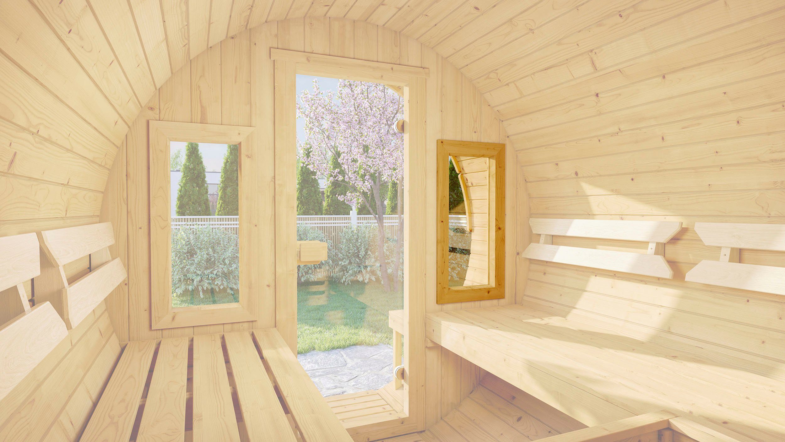 weka Saunafenster, für 198, cm 40x80 BxH: Fasssauna