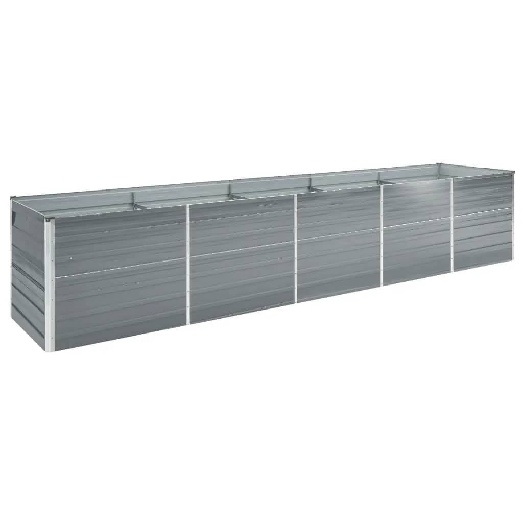 furnicato Hochbeet Garten-Verzinkter Stahl 400×80×77 cm Grau