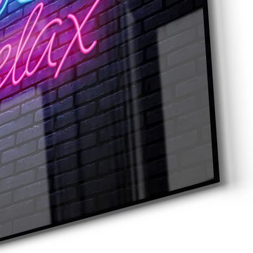 DEQORI Magnettafel 'Spruch im Neon-Design', Whiteboard Pinnwand beschreibbar