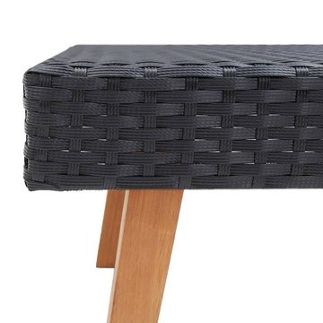 furnicato Gartentisch Garten-Couchtisch Poly Rattan Schwarz